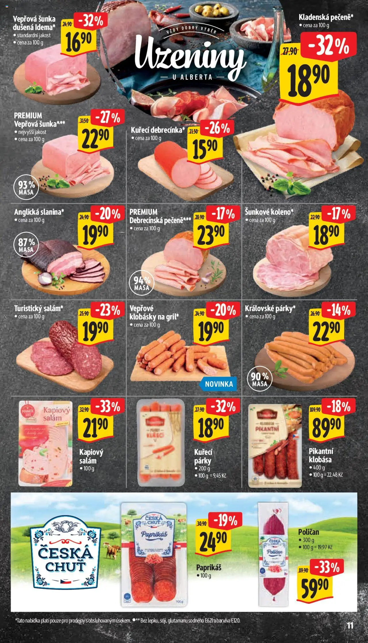Albert leták - Supermarket od 25.06.2025 | Strana: 19 | Produkty: Šunka, Párky, Klobása, Uzeniny