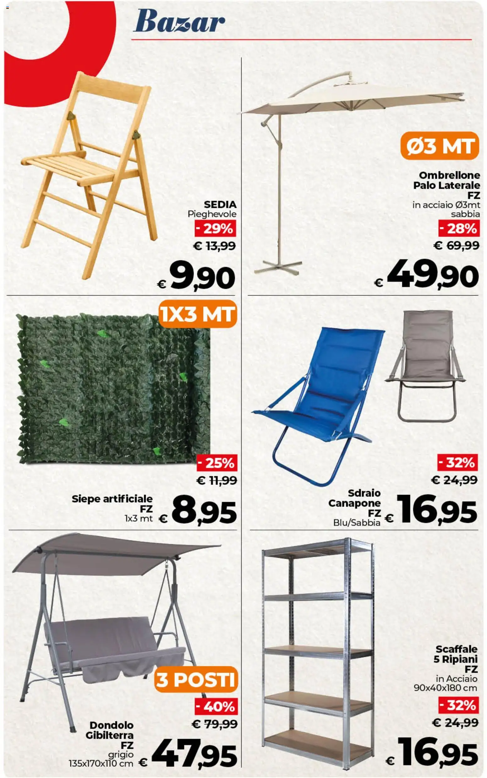 Volantino COOP del 28.04.2026 | Pagina: 49 | Prodotti: Sdraio, Ombrellone, Scaffale, Sedia