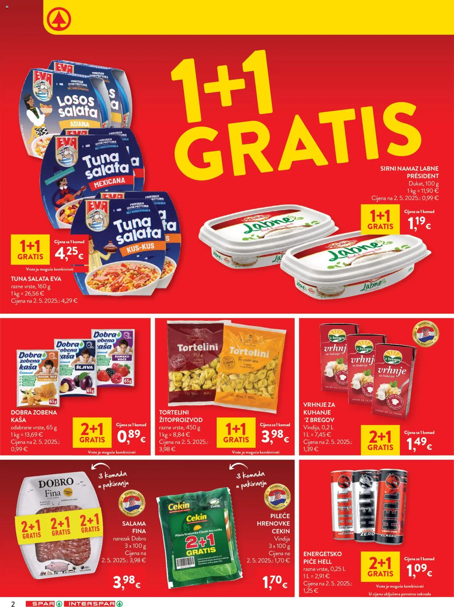 Spar katalog | vrijedi od 28.01.2026 | Stranica: 2 | Proizvodi: Hell, Med, Salama, Tuna