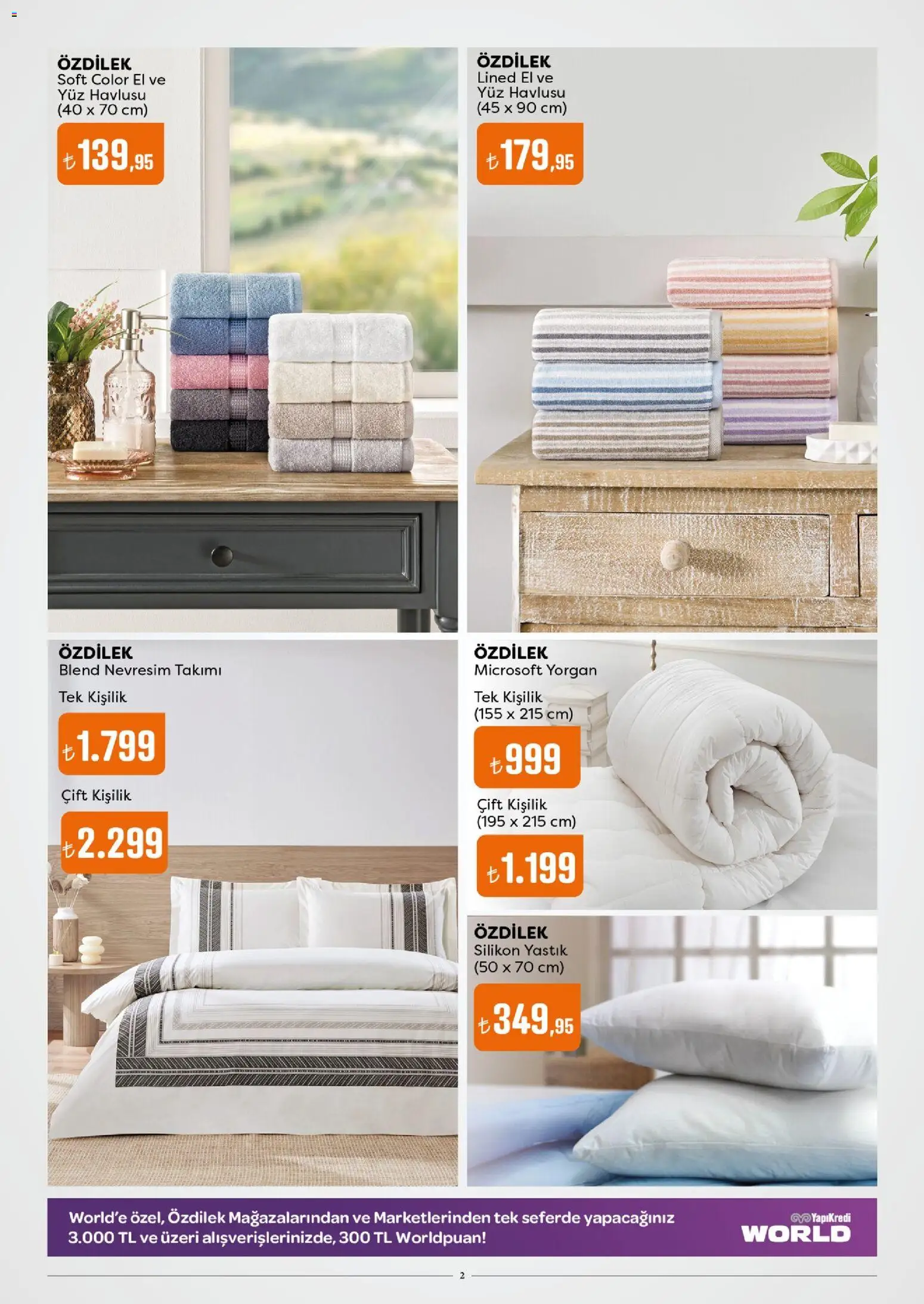 Özdilek Katalog - 02.01.2026 tarihinden itibaren geçerlidir | Sayfa: 2 | Ürünler: Yastık, Nevresim, Yorgan, Yüz havlusu