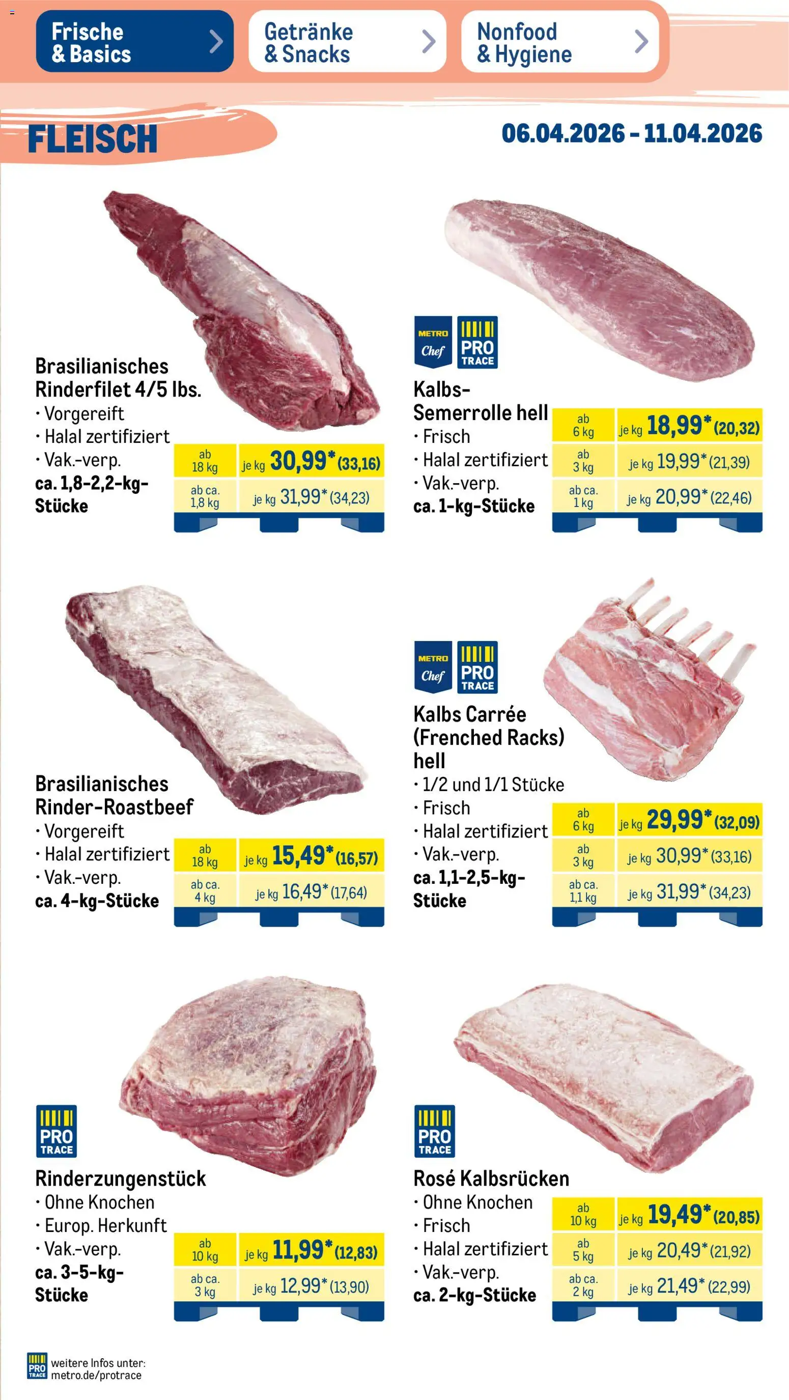 Metro Prospekt 	 – gültig ab 06.04.2026 | Seite: 3 | Produkte: Rinderfilet, Fleisch