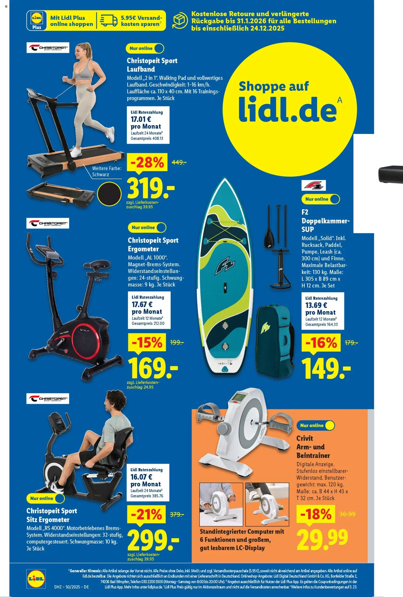 Lidl - Prospekt – gültig ab 08.12.2025 | Seite: 26 | Produkte: Bad, Laufband, Ergometer, Computer