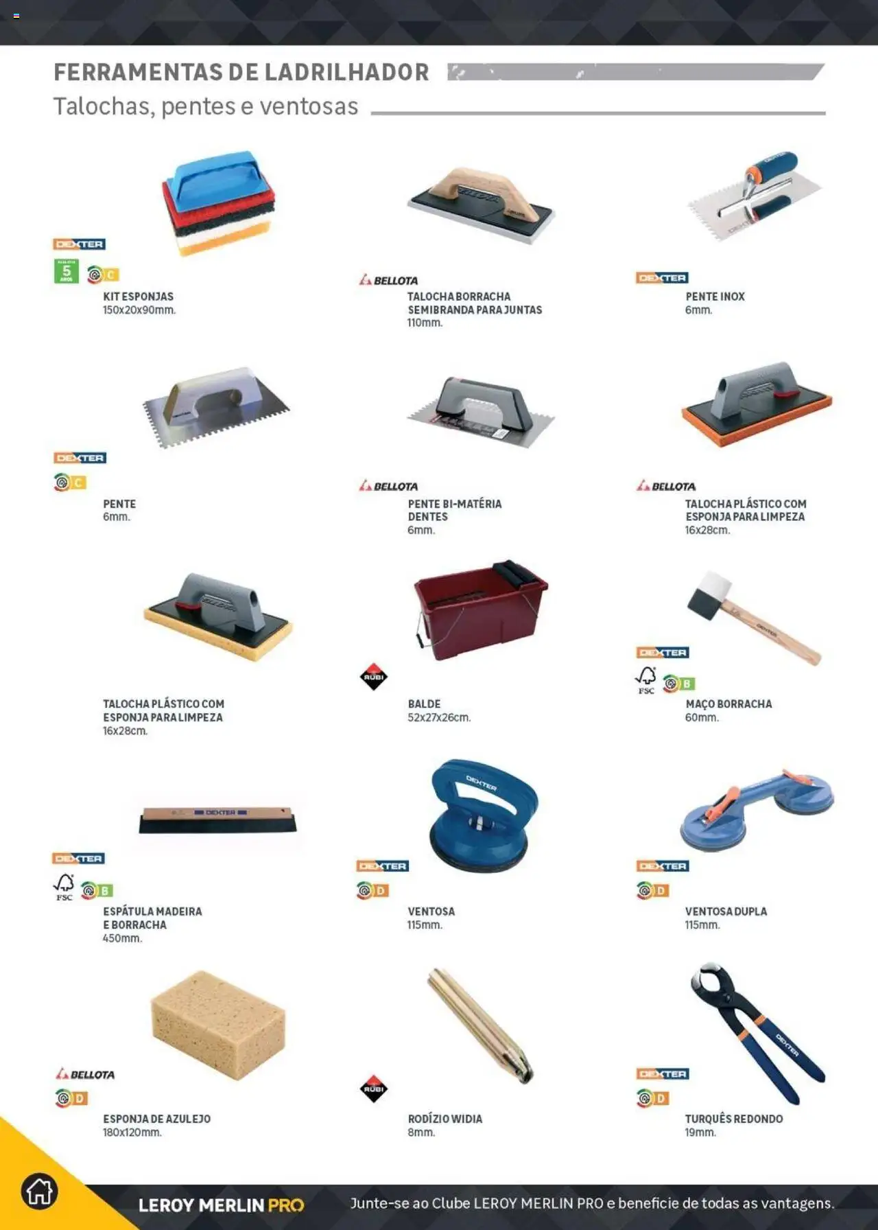 Leroy Merlin Catálogo │ válido de 18.11.2024 | Página: 352 | Produtos: Balde, Azulejo, Esponja, Ferramentas