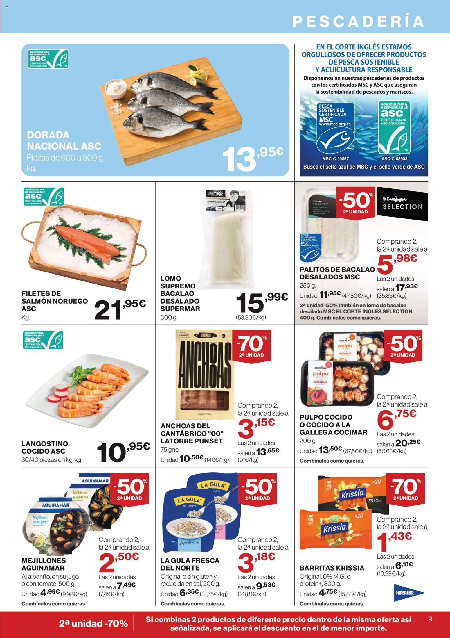 Hipercor catálogo │ válido desde el 12.03.2026 | Página: 9 | Productos: Jugo, Langostino