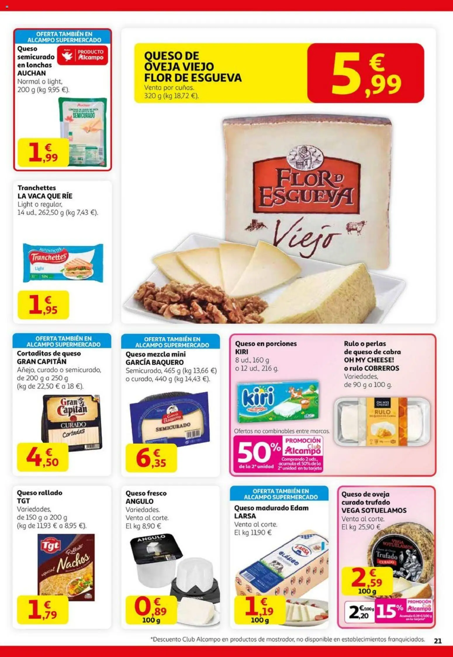 Alcampo -Black Friday │ válido desde el 06.11.2025 | Página: 21 | Productos: Queso de oveja, Καλτσάκια μισά, Queso, Queso fresco