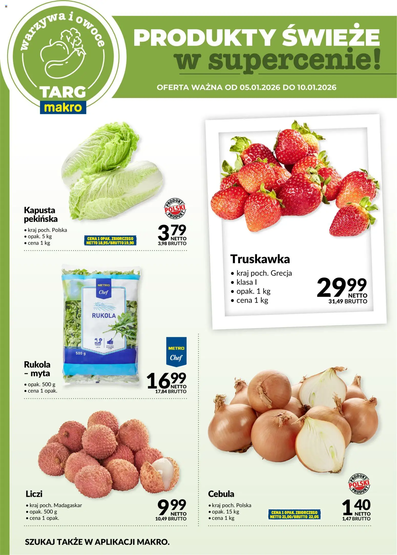 Makro Gazetka - Produkty świeże w supercenie od 05.01.2026 | Strona: 5 | Produkty: Kapusta, Rukola, Owoce