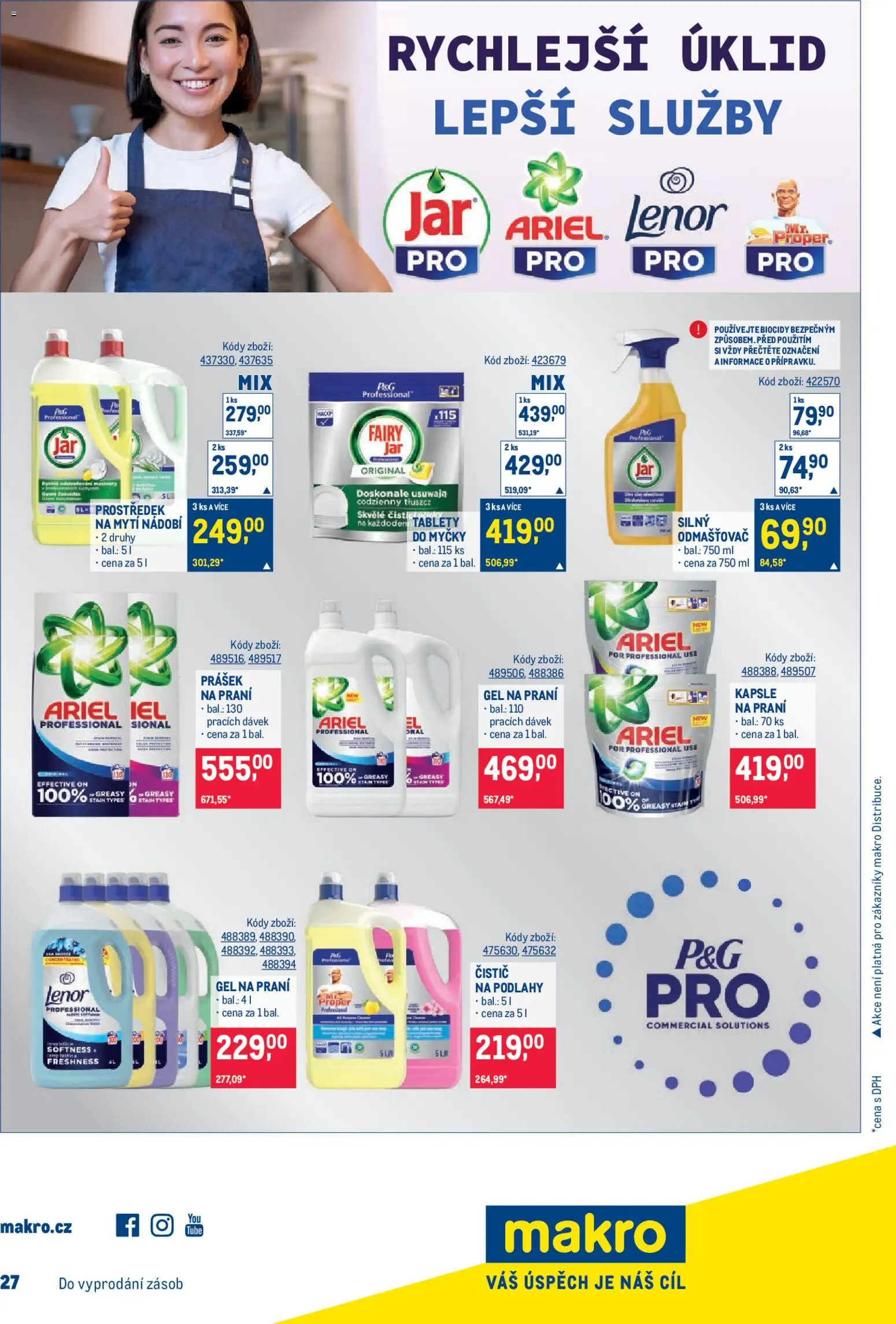 Makro leták - Gastronomie od 17.12.2025 | Strana: 26 | Produkty: Tablety do myčky, Nádobí, Ariel, Odmašťovač