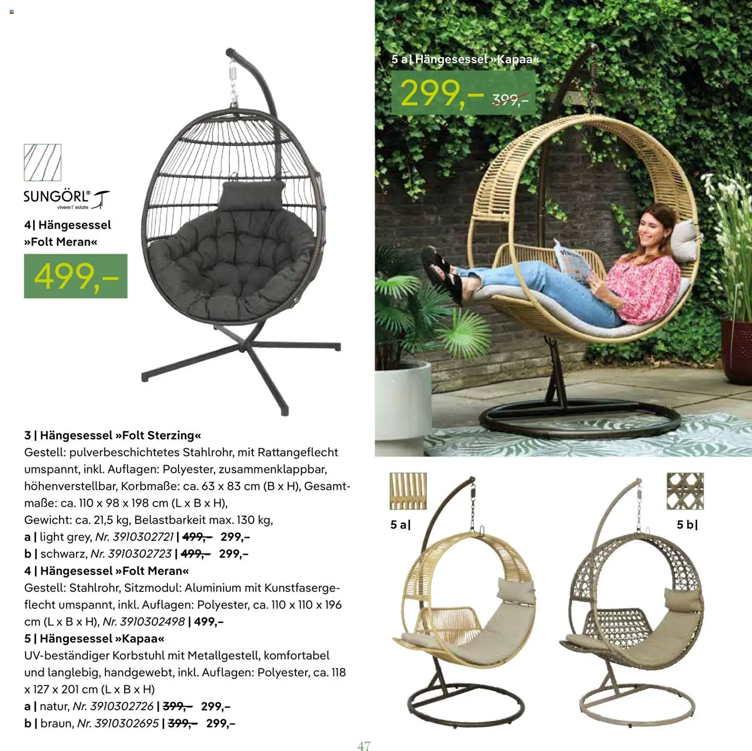 Pflanzen-Kölle GARTENMÖBEL 2026 – gültig ab 07.03.2026 | Seite: 47 | Produkte: Gewicht