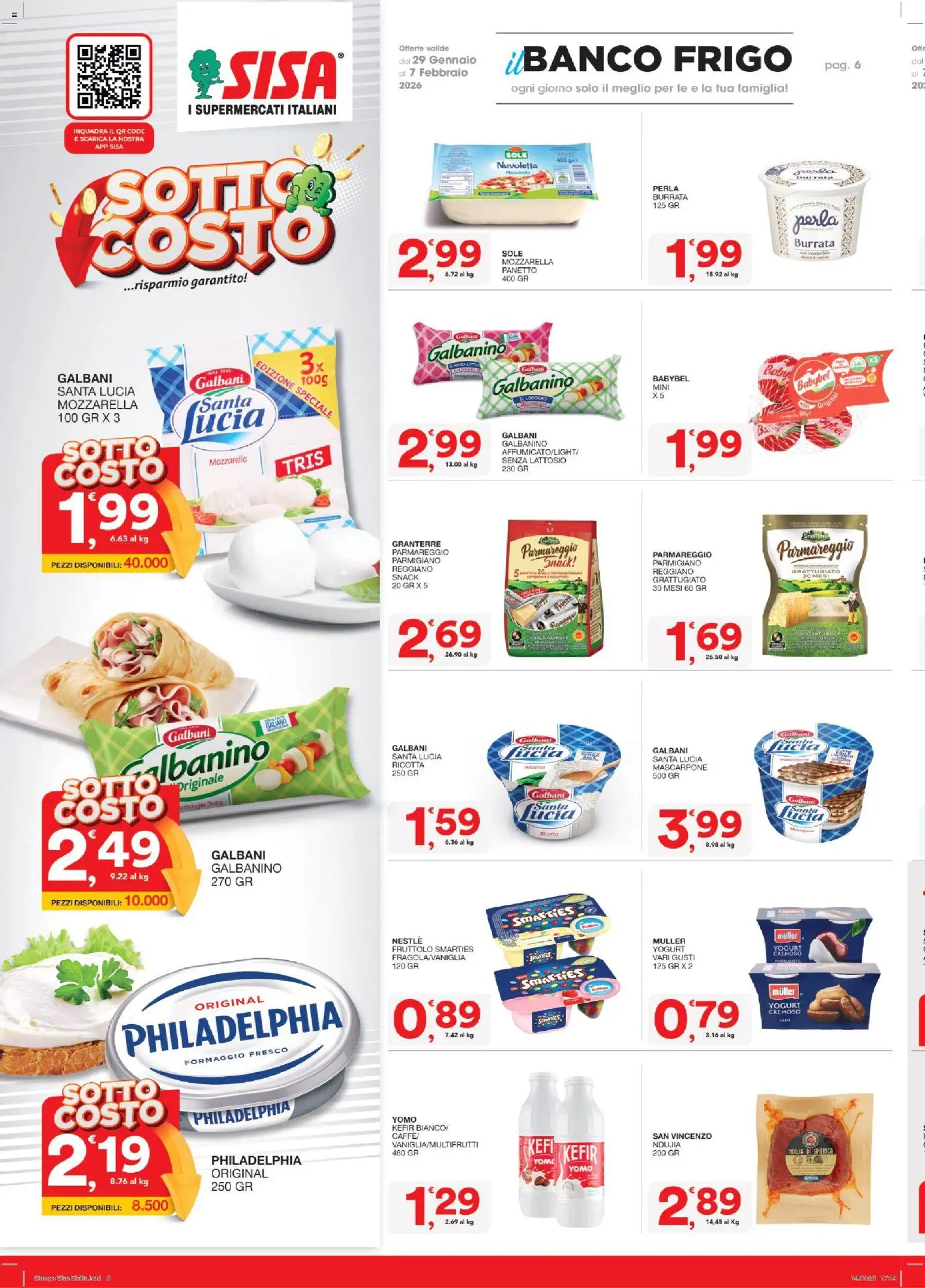 Volantino SISA del 29.01.2026 | Pagina: 6 | Prodotti: Yogurt, Tè, Mozzarella, Mascarpone