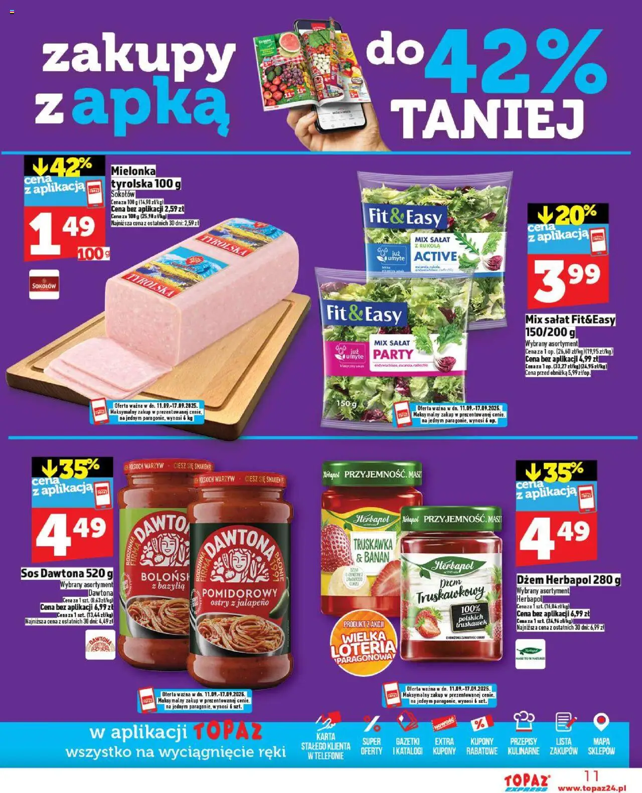 Topaz Gazetka - Express od 11.09.2025 | Strona: 11 | Produkty: Karta, Bazylia, Mix sałat, Sos