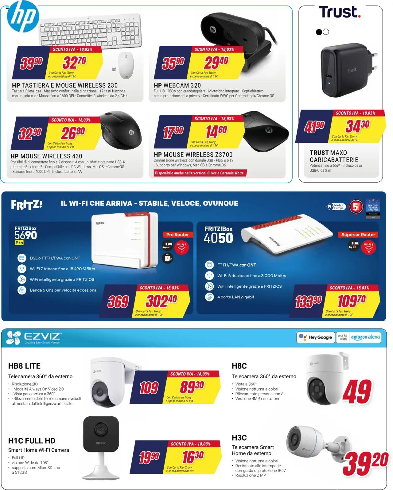 Volantino Trony del 02.10.2025 | Pagina: 29 | Prodotti: Webcam, Cavo, Adattatore, Fan