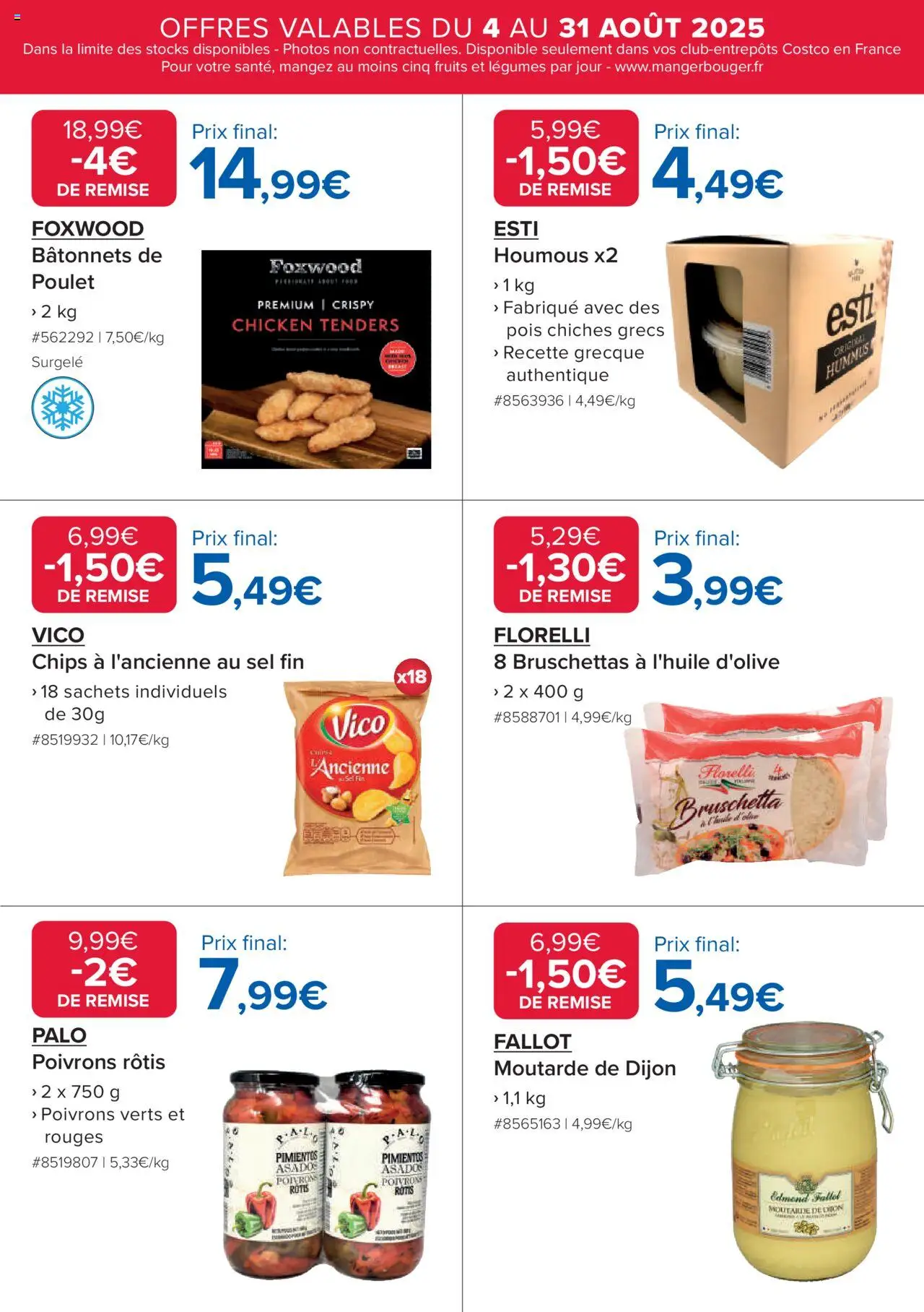  | Page: 17 | Produits: Pois chiches, Pois, Moutarde, Chips