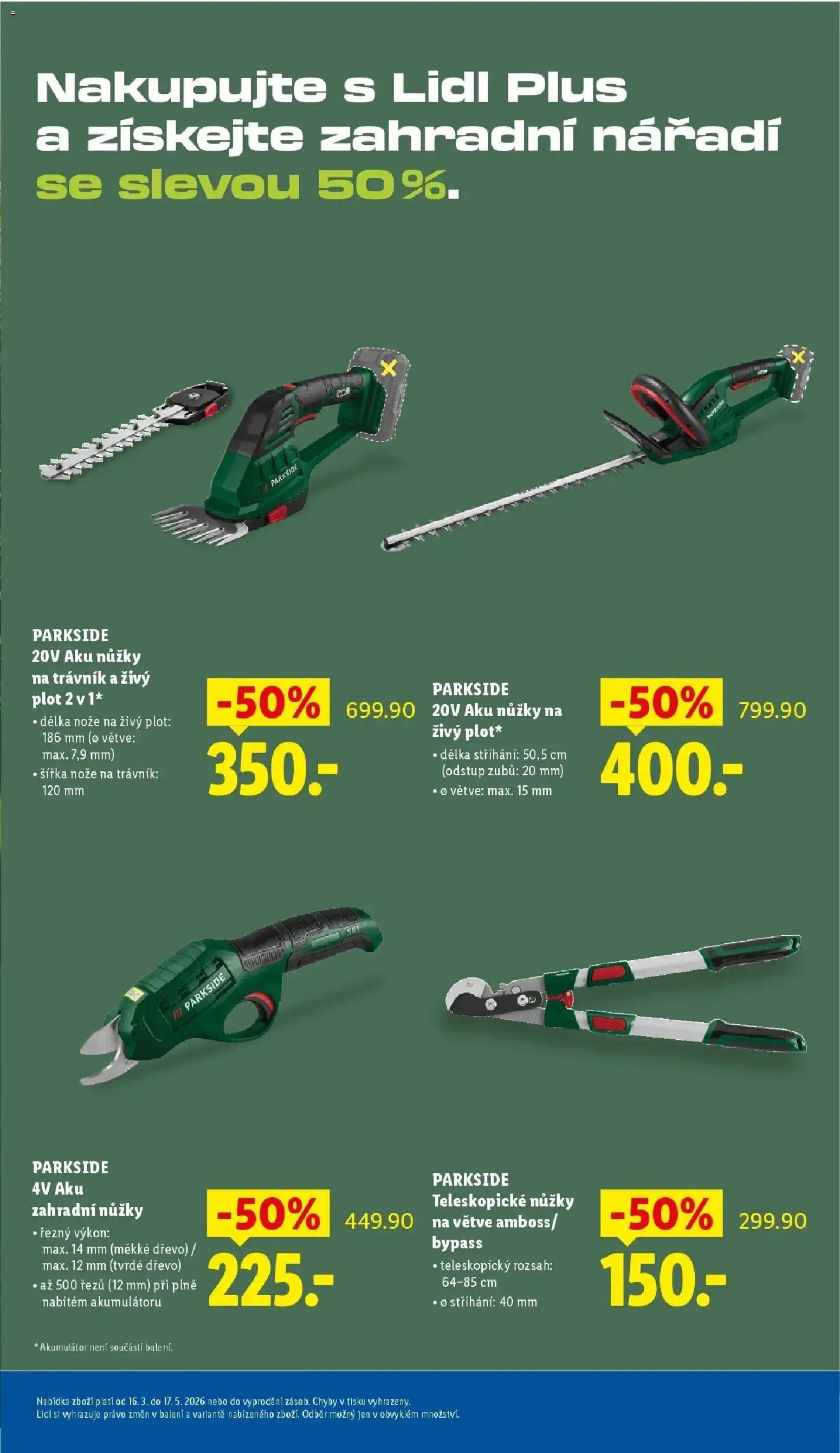 Lidl aktuální leták od 09.04.2026 | Strana: 51 | Produkty: Parkside, Nůžky, Zahradní nůžky, Nářadí