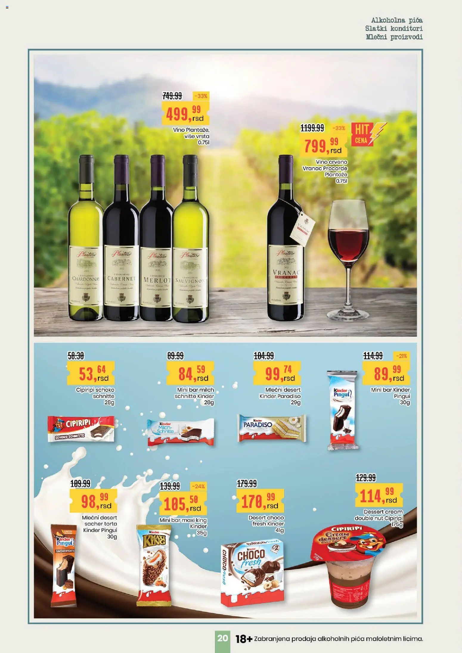 Aroma Market katalog - važi od 25.12.2025 | Strana: 20 | Proizvode: Vranac, Pica, Vino, Torta