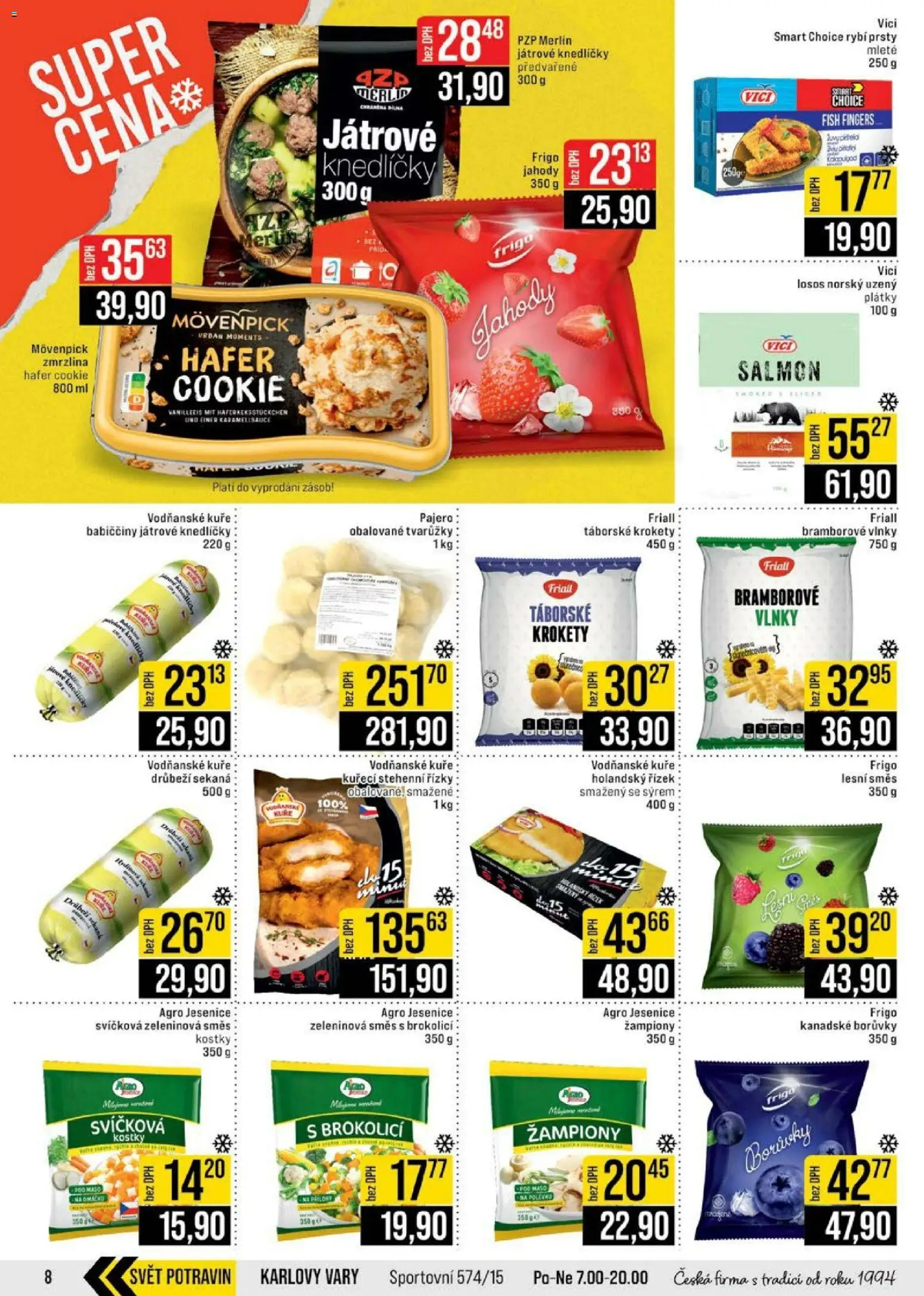 Jip leták - Cash & Carry od 28.01.2026 | Strana: 8 | Produkty: Krokety, Kuřecí stehenní řízky, Sekaná, Losos