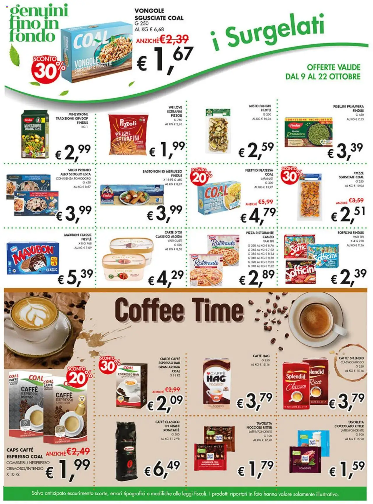 Volantino Coal del 09.10.2025 | Pagina: 8 | Prodotti: Caffè, Merluzzo, Cozze, Nocciole