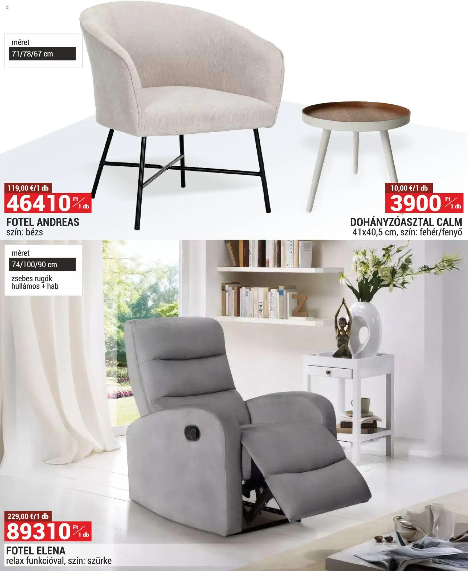 Merkury Market akciós ujság - amely érvényes a következő dátumtól: 01.12.2025 | Oldal: 11 | Termékek: Fotel, Dohányzóasztal