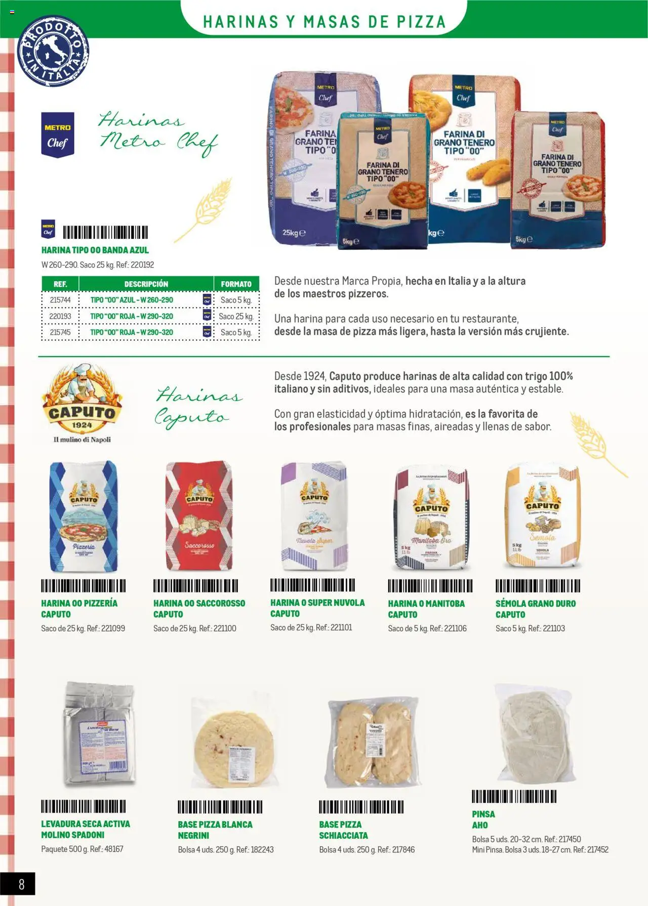 Makro - Restaurantes Italianos │ válido desde el 01.05.2025 | Página: 8 | Productos: Pizza, Té, Bolsa, Δαχτυλίδι φωτός
