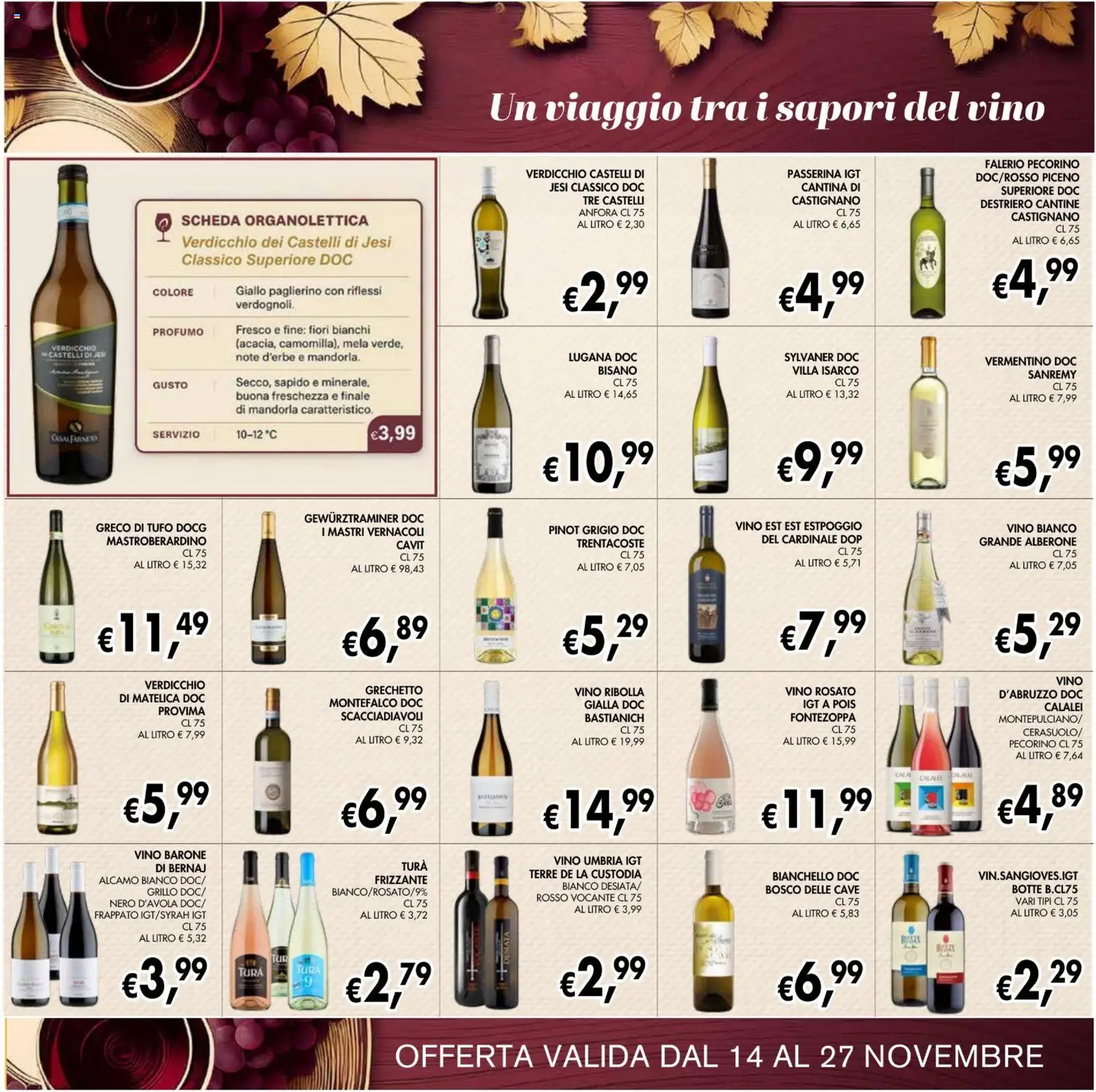 Volantino Coal del 14.11.2025 | Pagina: 20 | Prodotti: Vino, Pecorino, Vino bianco, Profumo