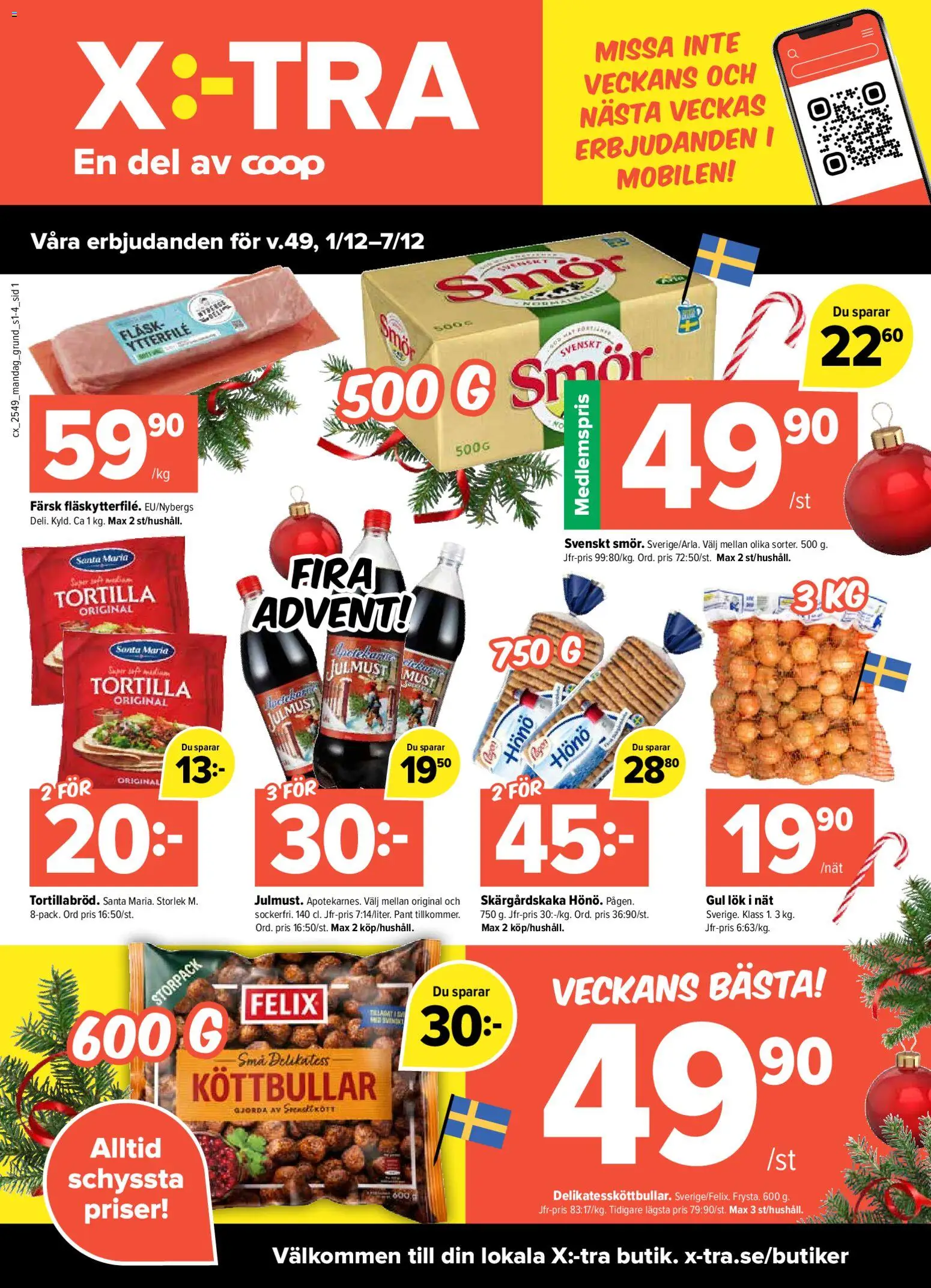 Coop X:-TRA reklamblad aktuell från 01.12.2025 | Sida: 1