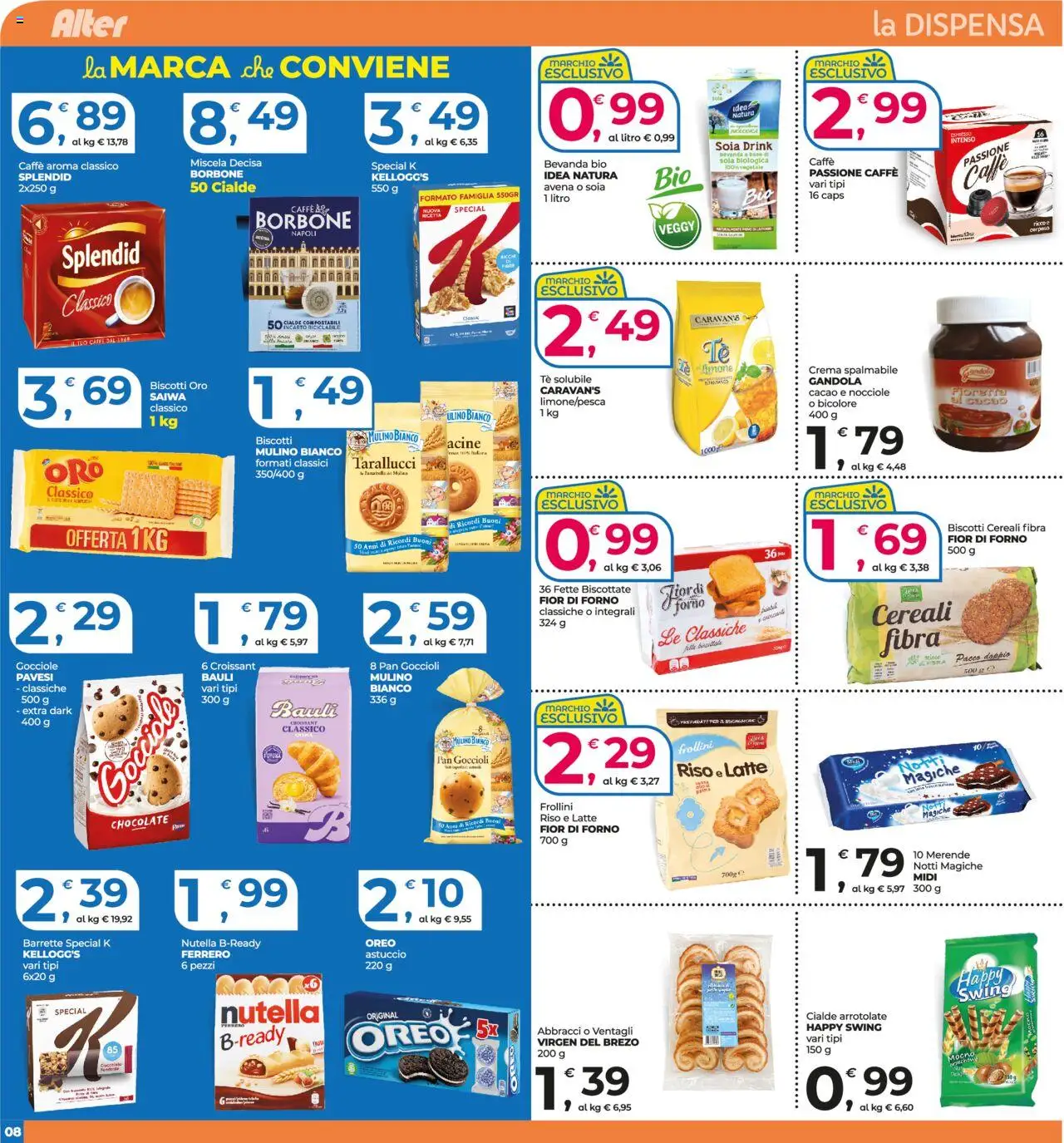 Volantino Alter Discount del 08.08.2025 | Pagina: 8 | Prodotti: Caffè, Cereali, Cacao, Forno