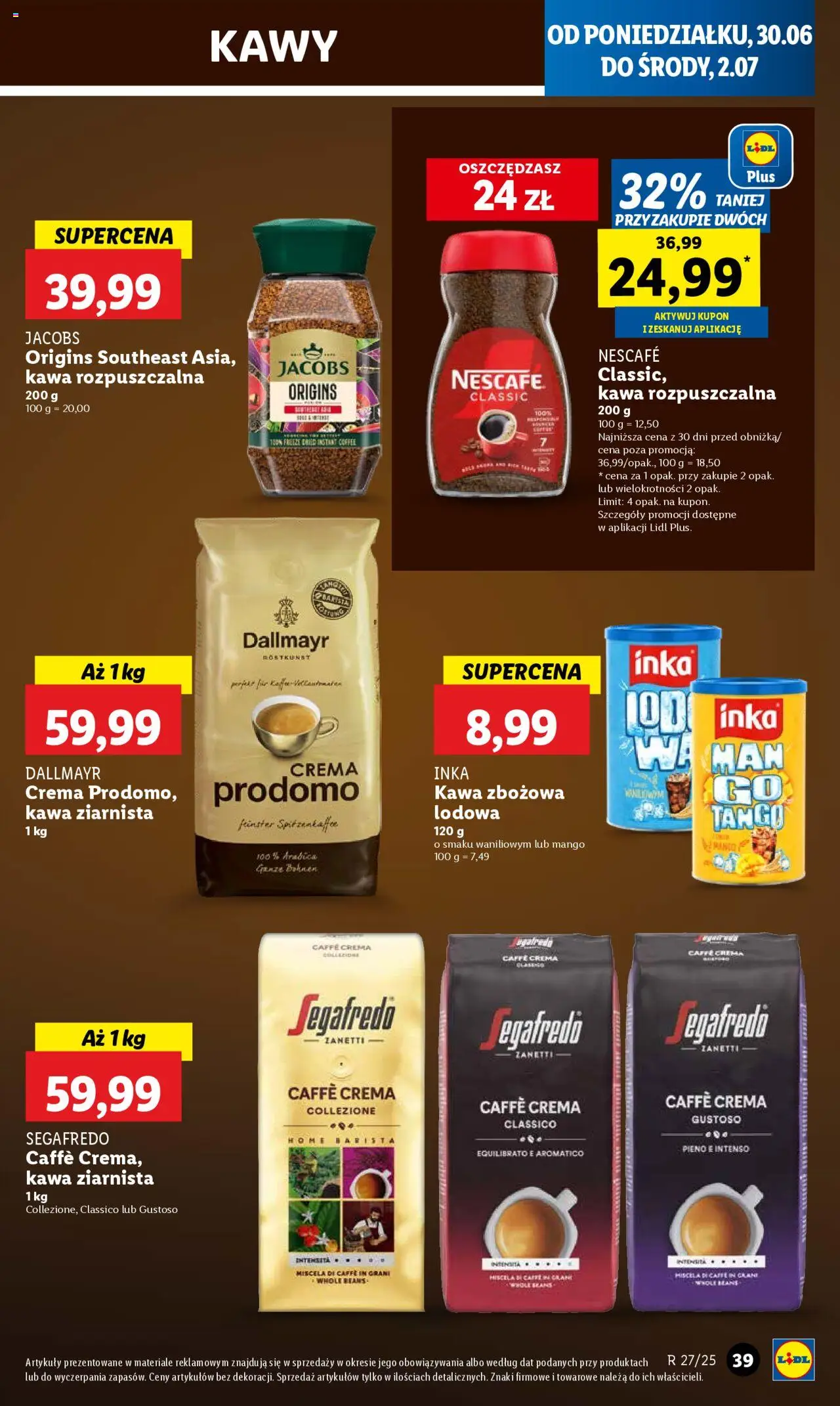 Lidl Gazetka od 30.06.2025 | Strona: 47 | Produkty: Mango, Nescafe, Kawa rozpuszczalna, Kawa