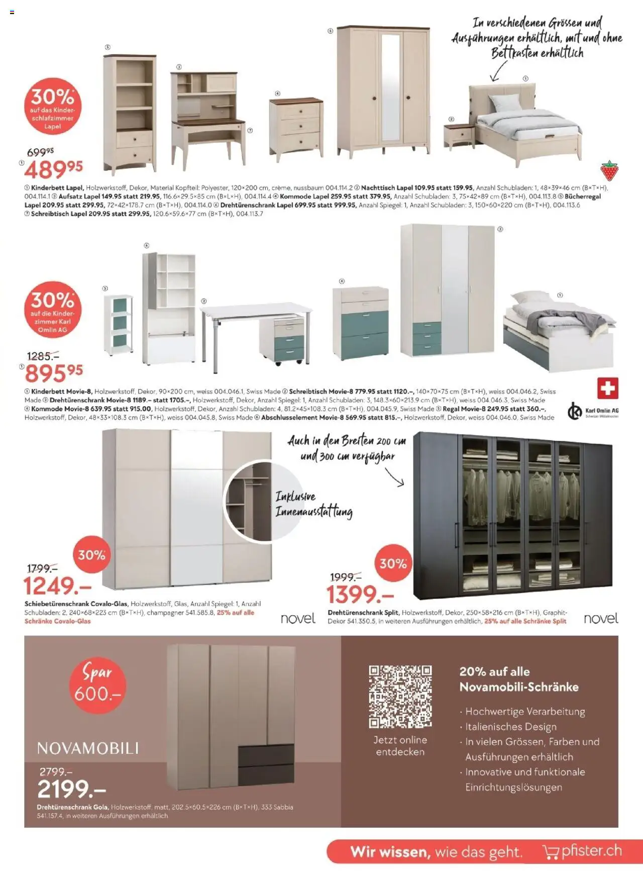 Pfister Aktionen – gültig ab 07.10.2025 | Seite: 7 | Produkte: Kommode, Nachttisch, Regal, Drehtürenschrank