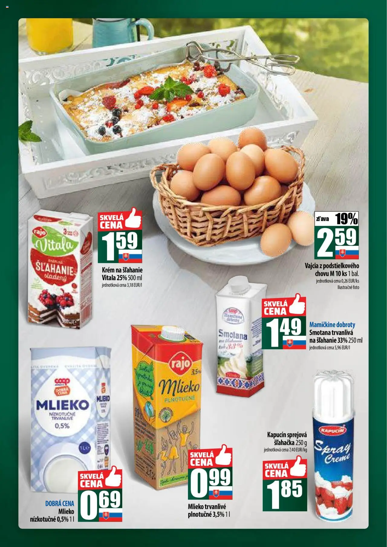 COOP Jednota široká ponuka │ platný od 24.07.2025 | Strana: 24 | Produkty: Mlieko, Smotana, Krém, Šľahačka