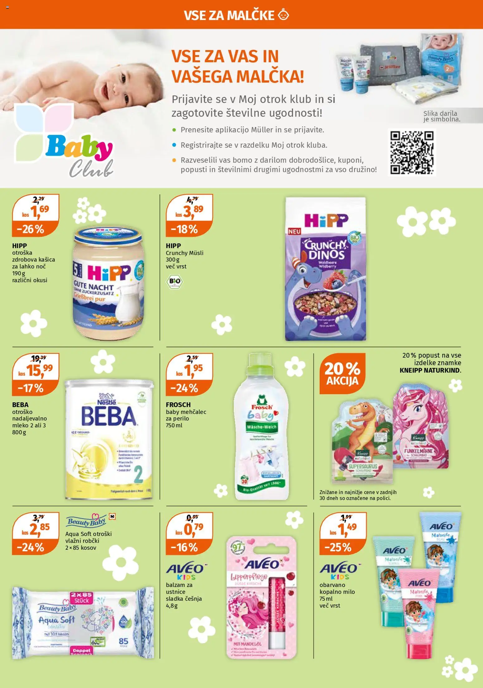 Novi Müller katalog ponudbe – veljaven od 02.03.2026 | Stran: 14 | Izdelki: Robčki, Kos, Mleko, Mehcalec za perilo