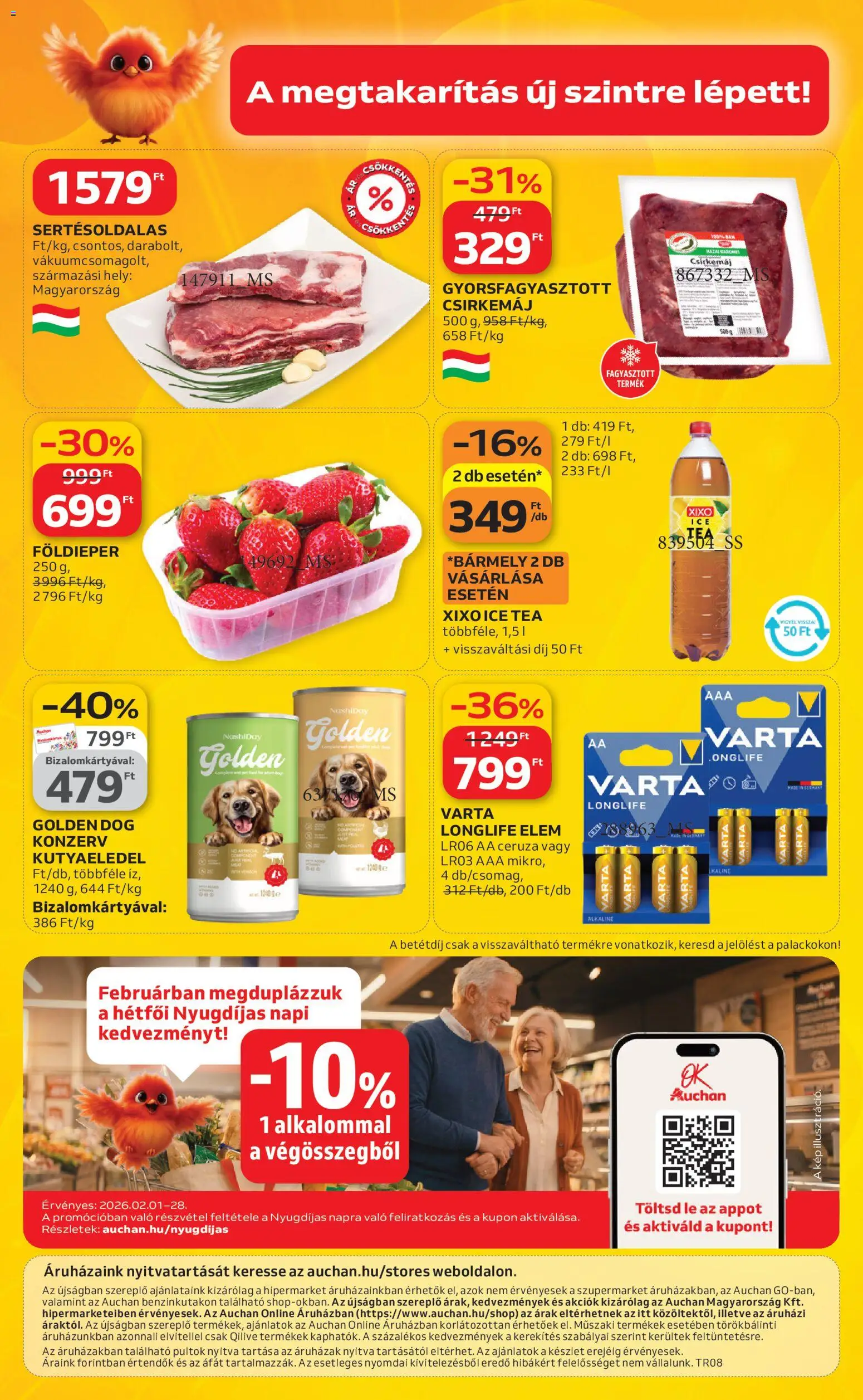Auchan akciós ujság - amely érvényes a következő dátumtól: 19.02.2026 | Oldal: 52 | Termékek: Ice tea, Kutyaeledel, Csirkemáj, Tea