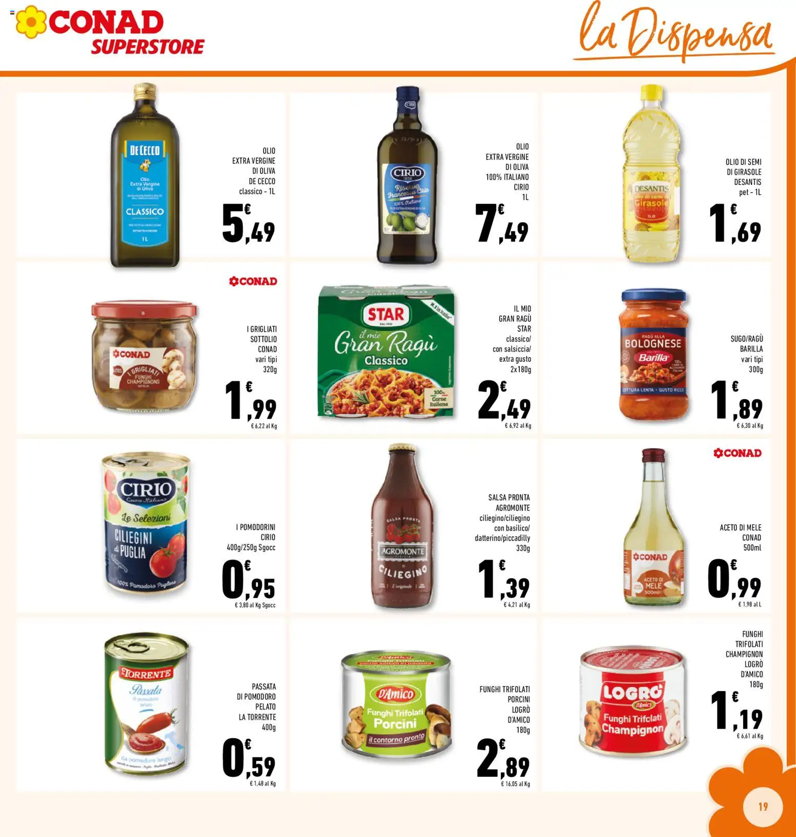 Volantino Conad del 29.01.2026 | Pagina: 19 | Prodotti: Aceto di mele, Pomodoro, Aceto, Olio di semi di girasole