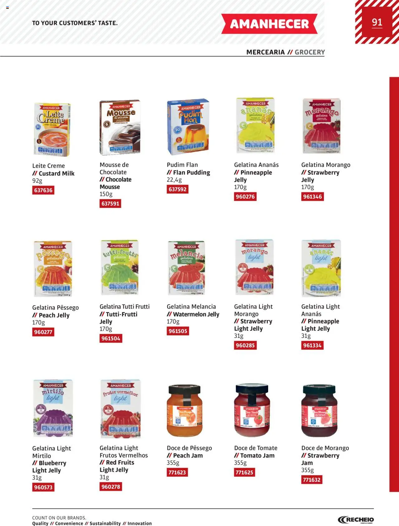 Recheio AS NOSSAS MARCAS │ válido de 19.12.2023 | Página: 91 | Produtos: Pudim, Leite, Chocolate, Tomate