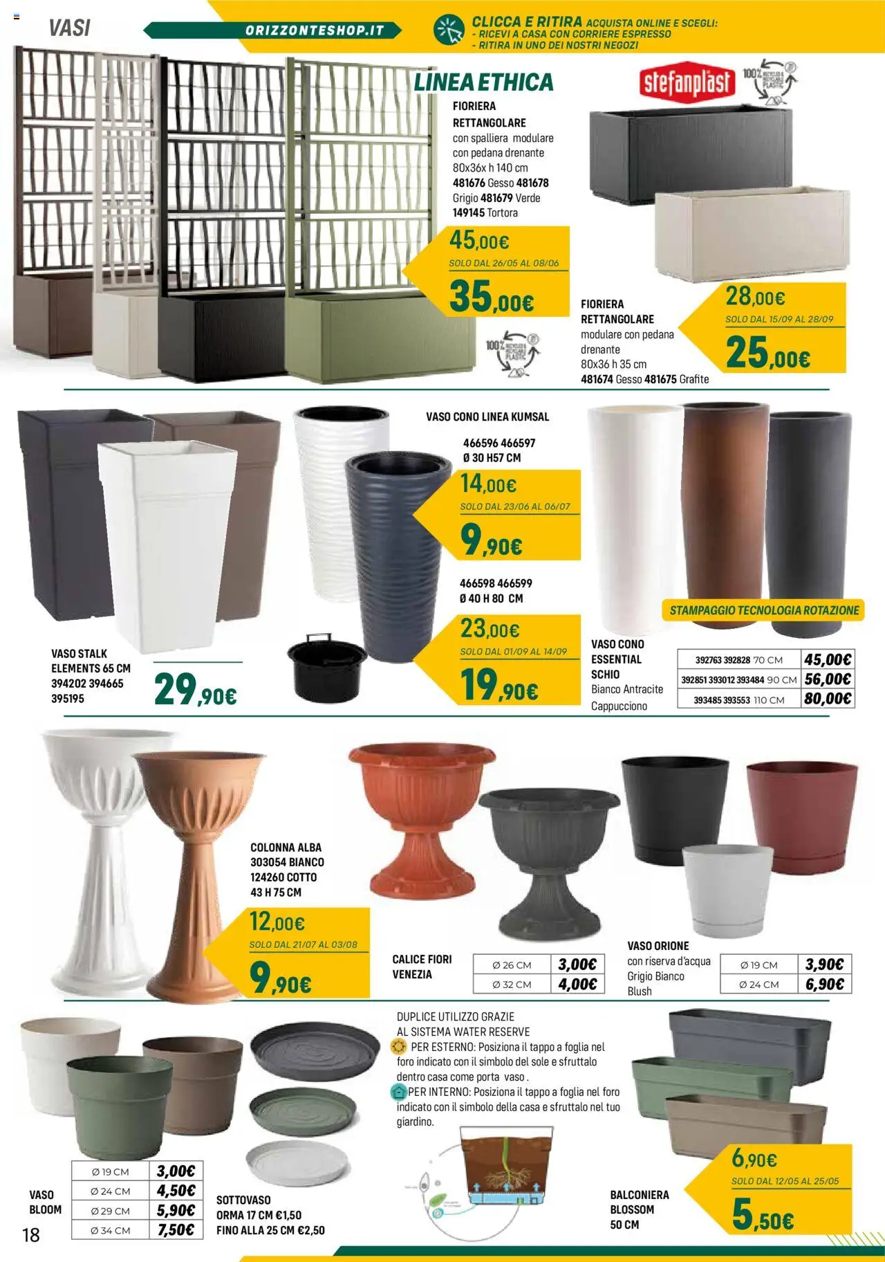 Volantino Orizzonte del 28.04.2025 | Pagina: 18 | Prodotti: Calice, Fioriera, Vaso, Blush