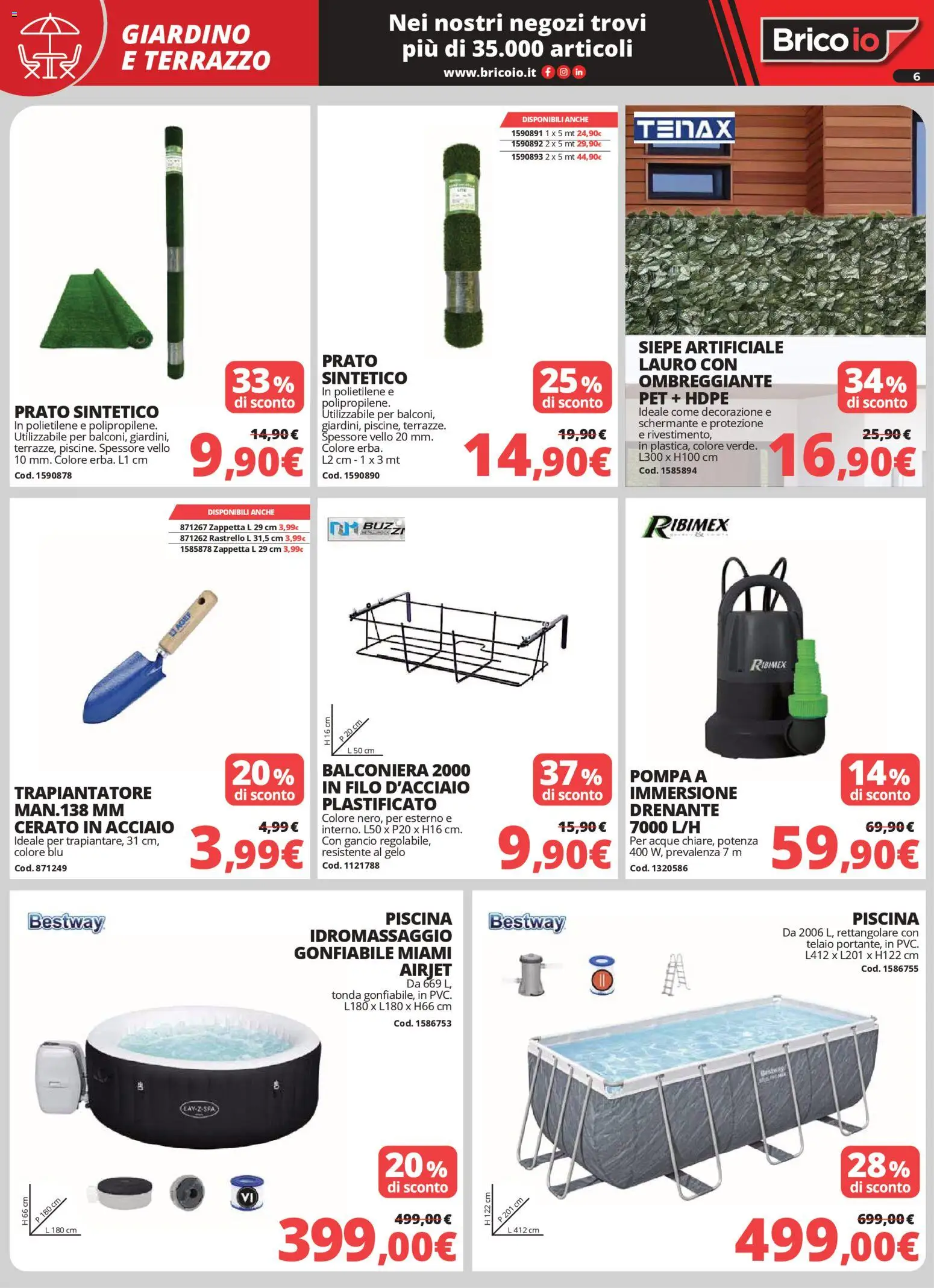 Volantino Brico io del 02.04.2026 | Pagina: 6 | Prodotti: Piscina, Rastrello