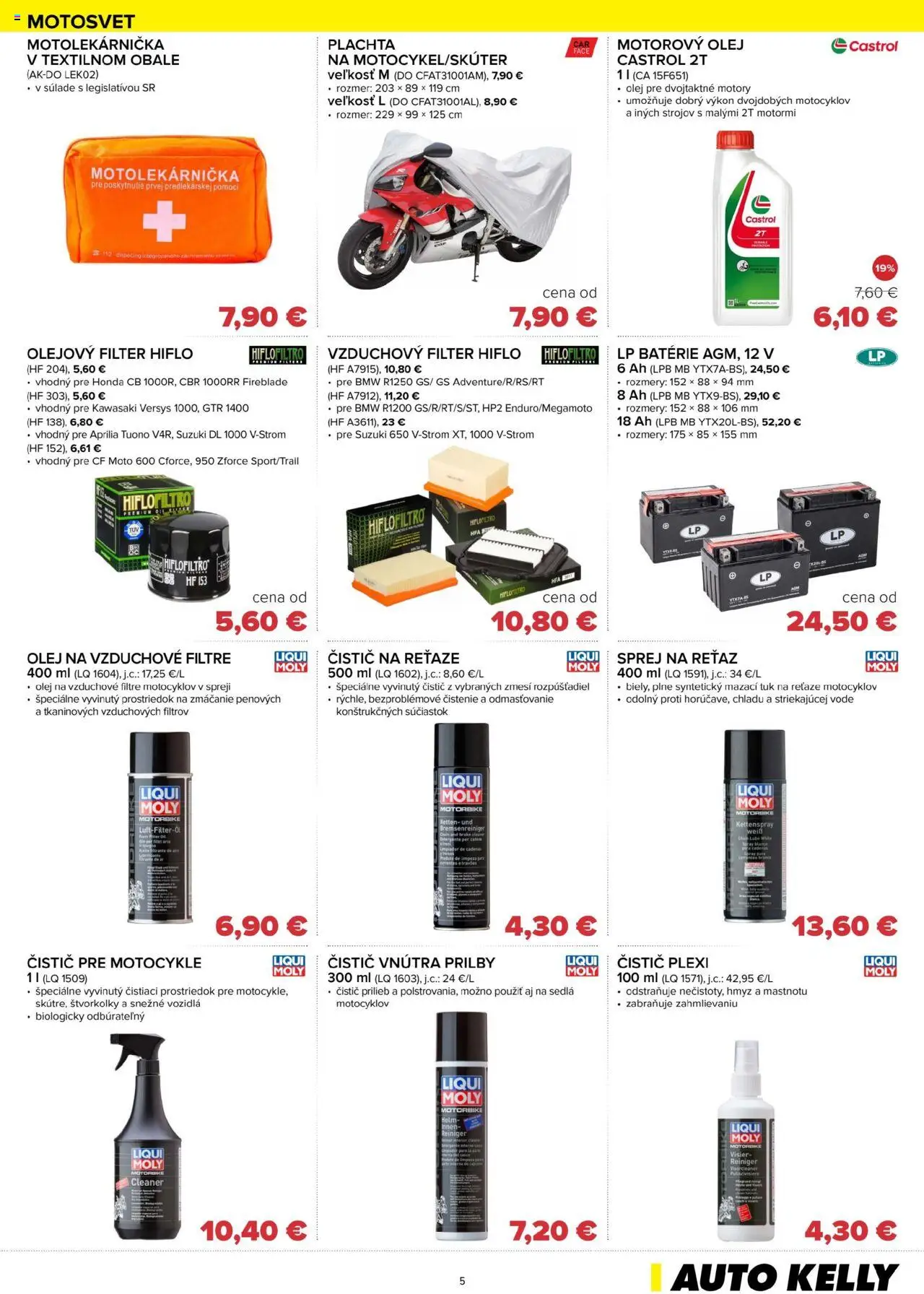 Auto Kelly leták │ platný od 29.07.2025 | Strana: 5 | Produkty: Plachta, Olej, Čistiaci prostriedok