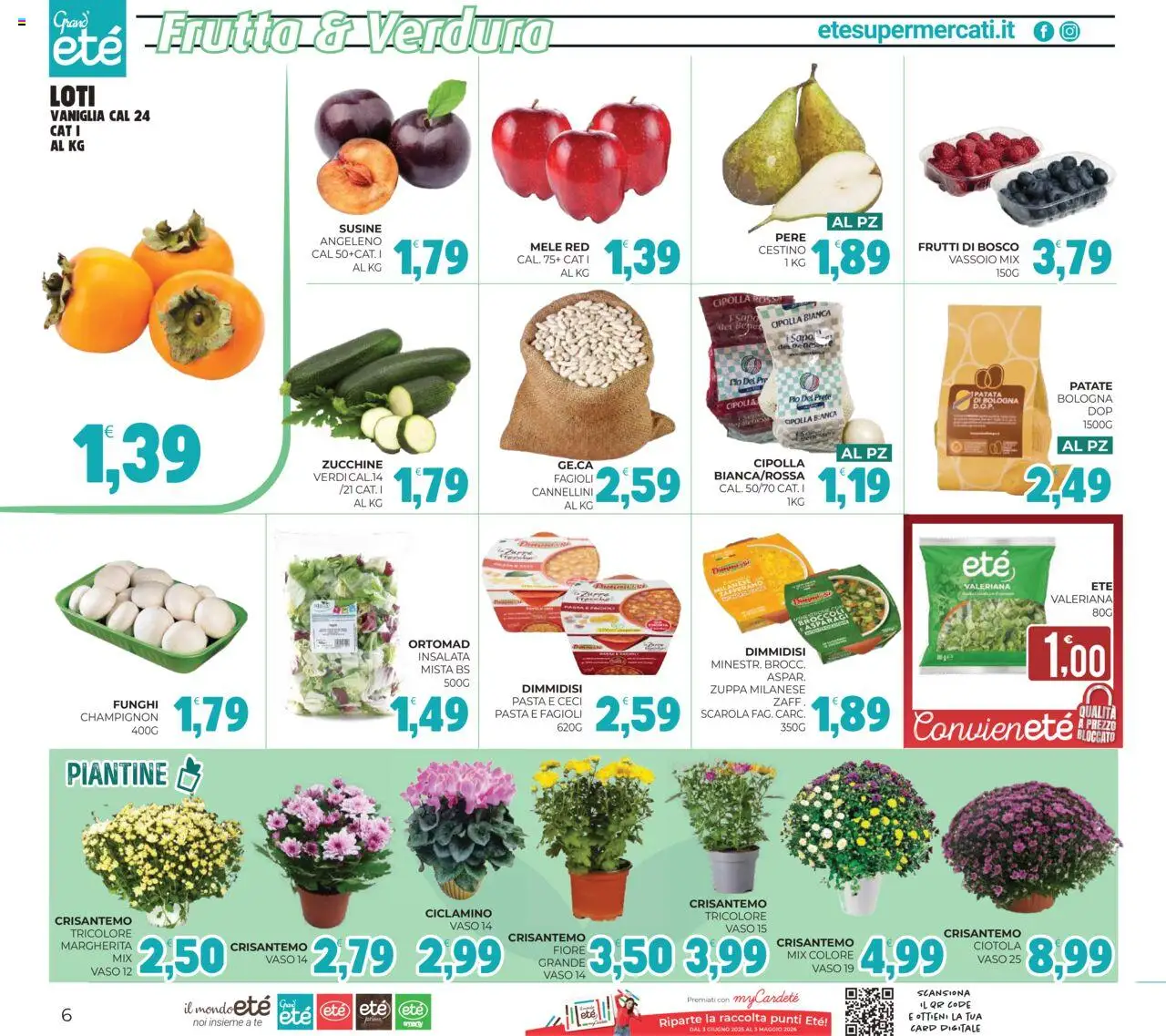 Volantino Eté del 21.10.2025 | Pagina: 6 | Prodotti: Mele, Insalata, Pasta, Zucchine