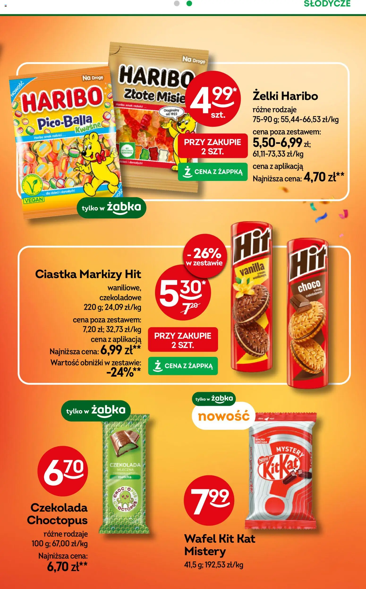 Żabka Gazetka od 28.01.2026 | Strona: 33 | Produkty: Słodycze, Żelki, Czekolada, Ciastka