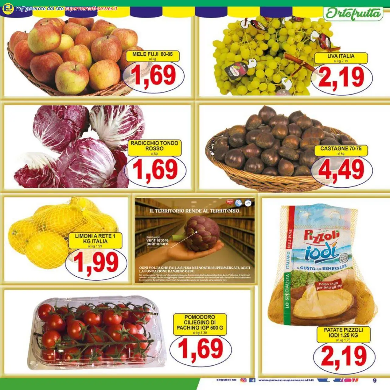 Volantino Pewex del 17.10.2025 | Pagina: 9 | Prodotti: Ventilatore, Mele, Patate, Pomodoro