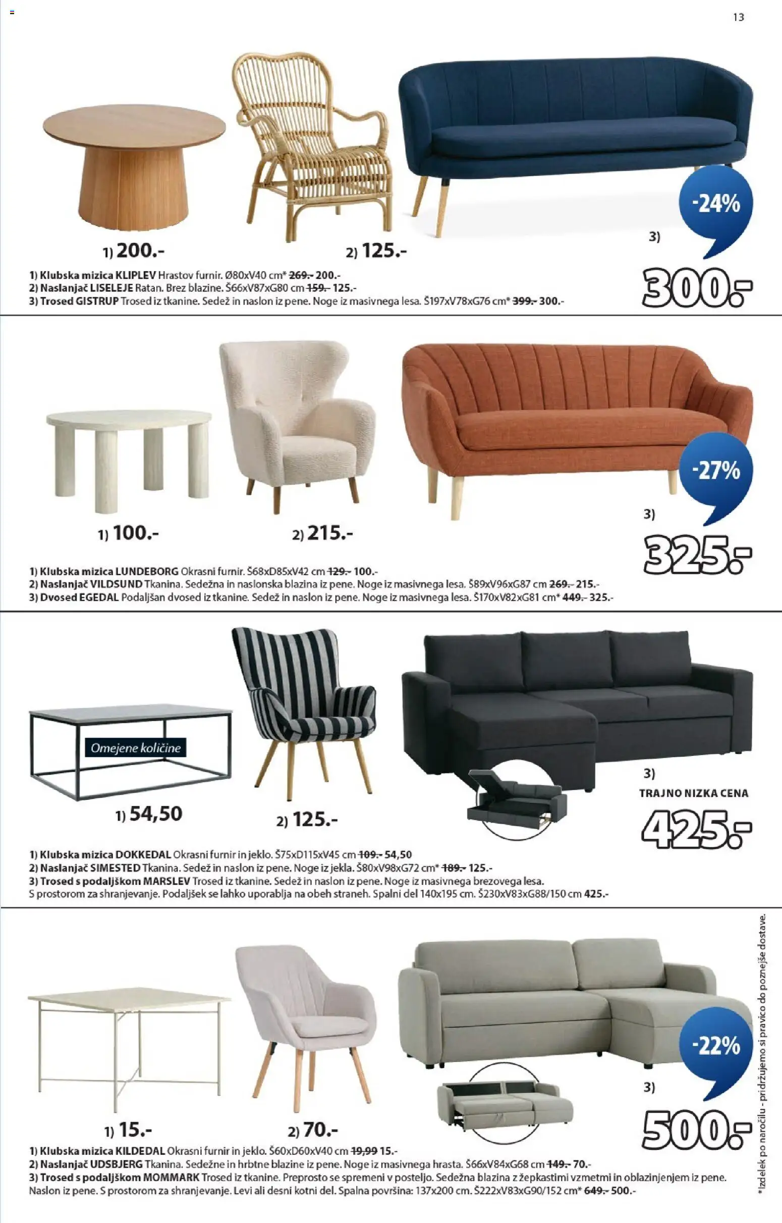 Novi JYSK katalog ponudbe – veljaven od 22.10.2025 | Stran: 13 | Izdelki: Mizica, Naslanjač, Trosed, Blazina