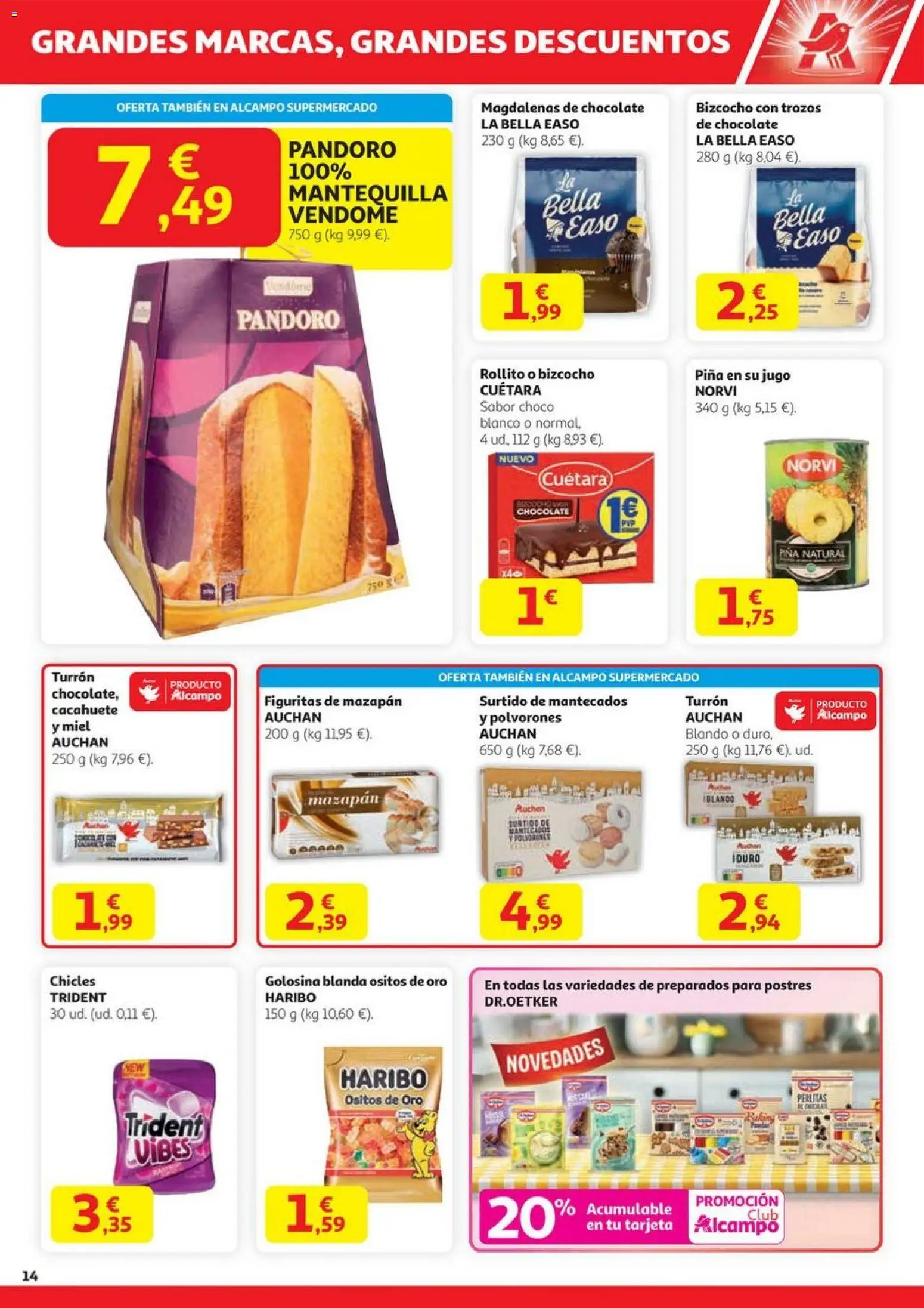 Alcampo - HG Madrid Unificado  │ válido desde el 23.10.2025 | Página: 14 | Productos: Chocolate, Bizcocho, Magdalenas, Συσκευή ροής