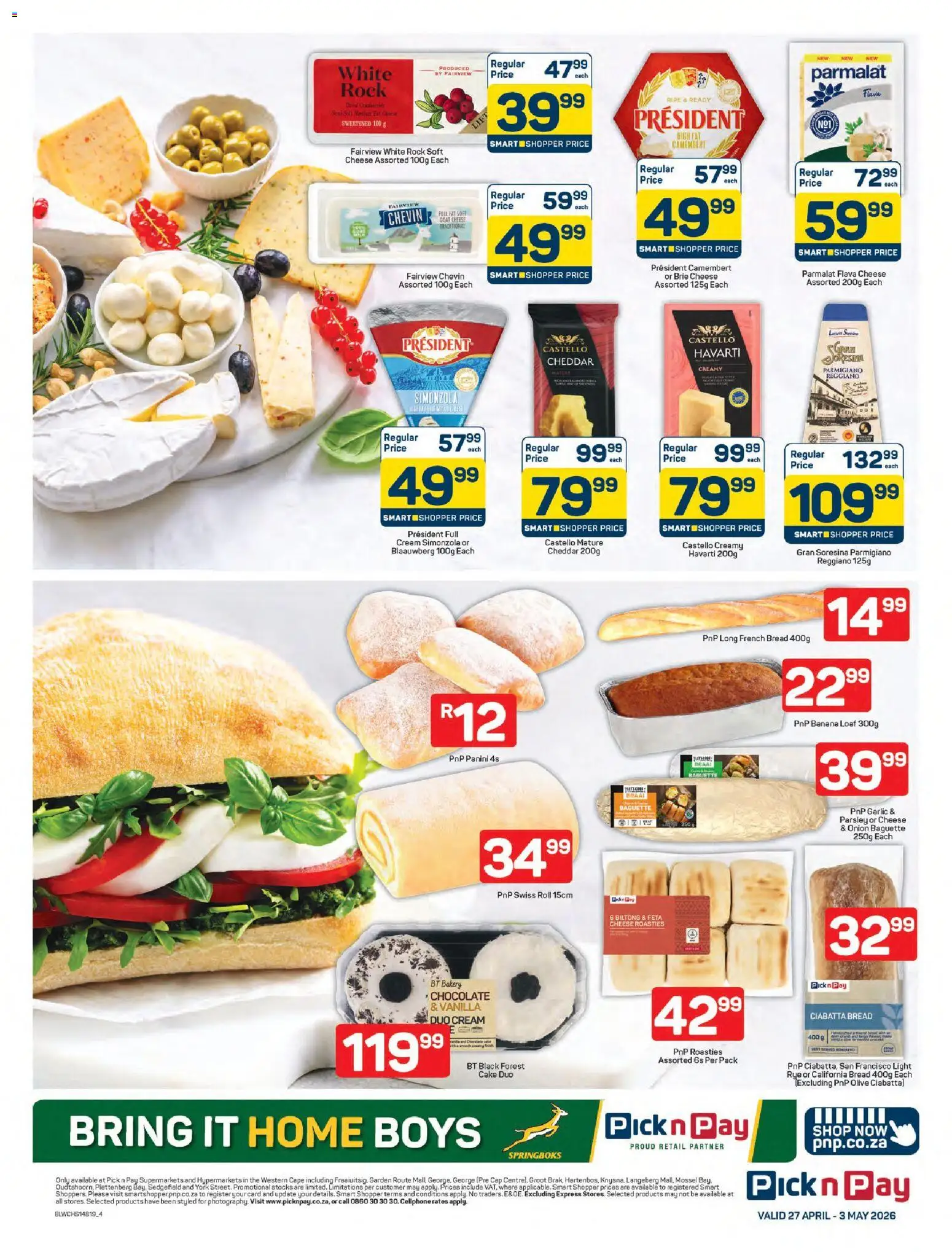 New Pick n Pay catalogue – valid from 27.04.2026 | Page: 4 | Products: Cake, Parsley, Cap, Cheese