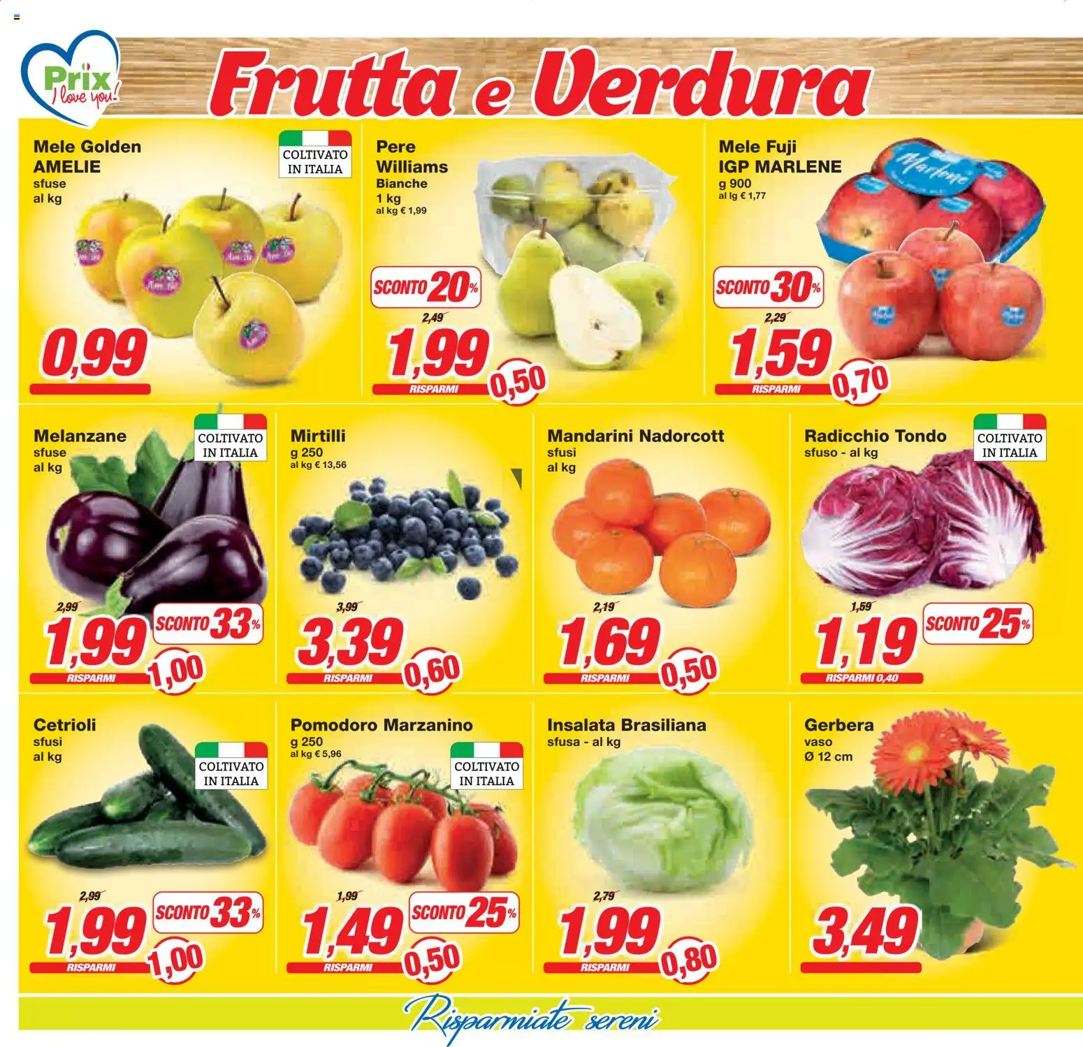 Volantino Prix del 16.03.2026 | Pagina: 8 | Prodotti: Mele, Insalata, Frutta, Vaso