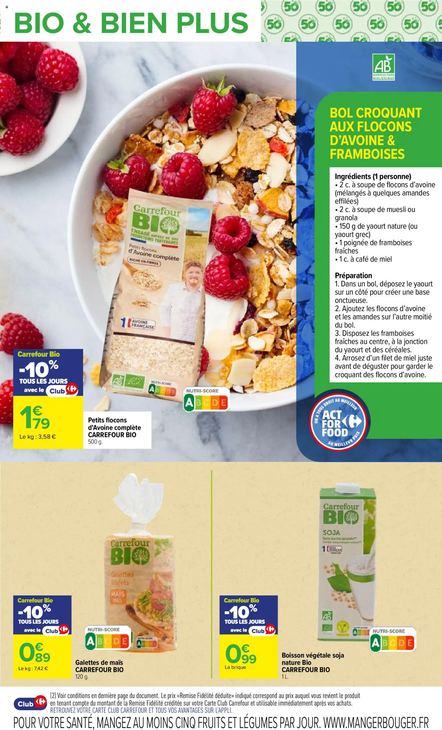 {H1} | Page: 7 | Produits: Soupe, Yaourt grec, Bol, Amandes