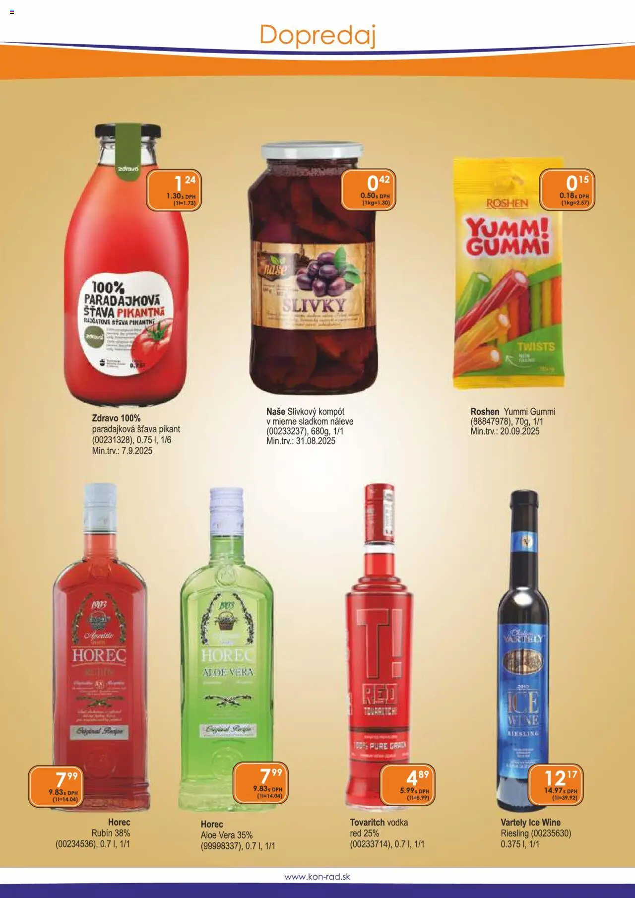 KON - RAD leták │ platný od 01.08.2025 | Strana: 43 | Produkty: Vodka, Slivky