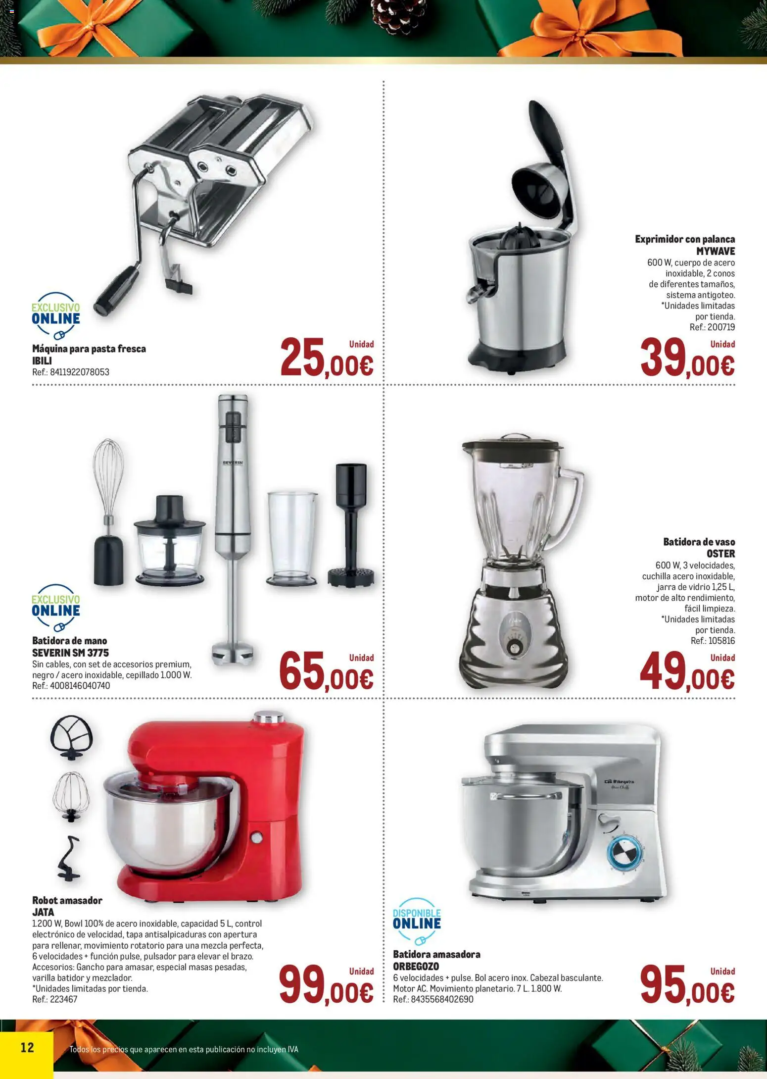 Makro - Ideas Regalos Península │ válido desde el 24.11.2025 | Página: 12 | Productos: Pasta, Batidora, Robot, Exprimidor