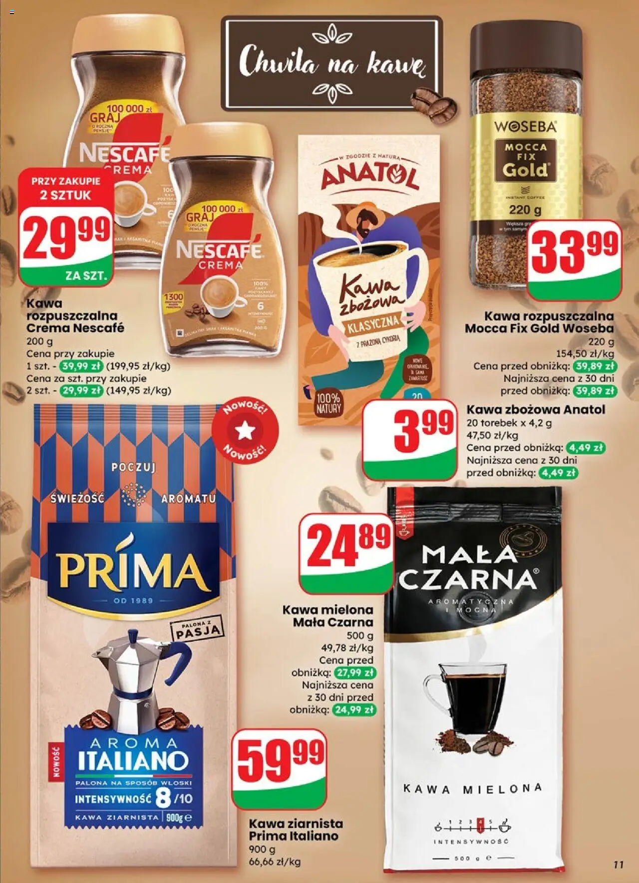 Dino Gazetka od 17.09.2025 | Strona: 11 | Produkty: Nescafe, Kawa ziarnista, Kawa rozpuszczalna, Kawa