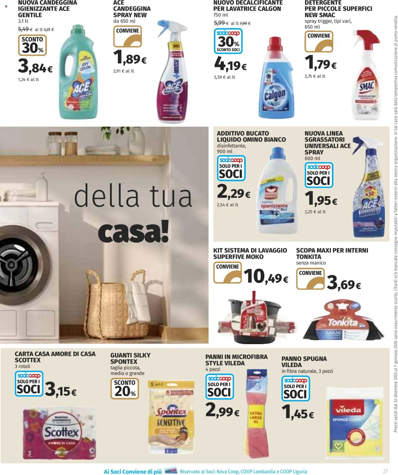 Volantino COOP del 22.12.2025 | Pagina: 27 | Prodotti: Spugna, Detergente, Guanti, Lavatrice