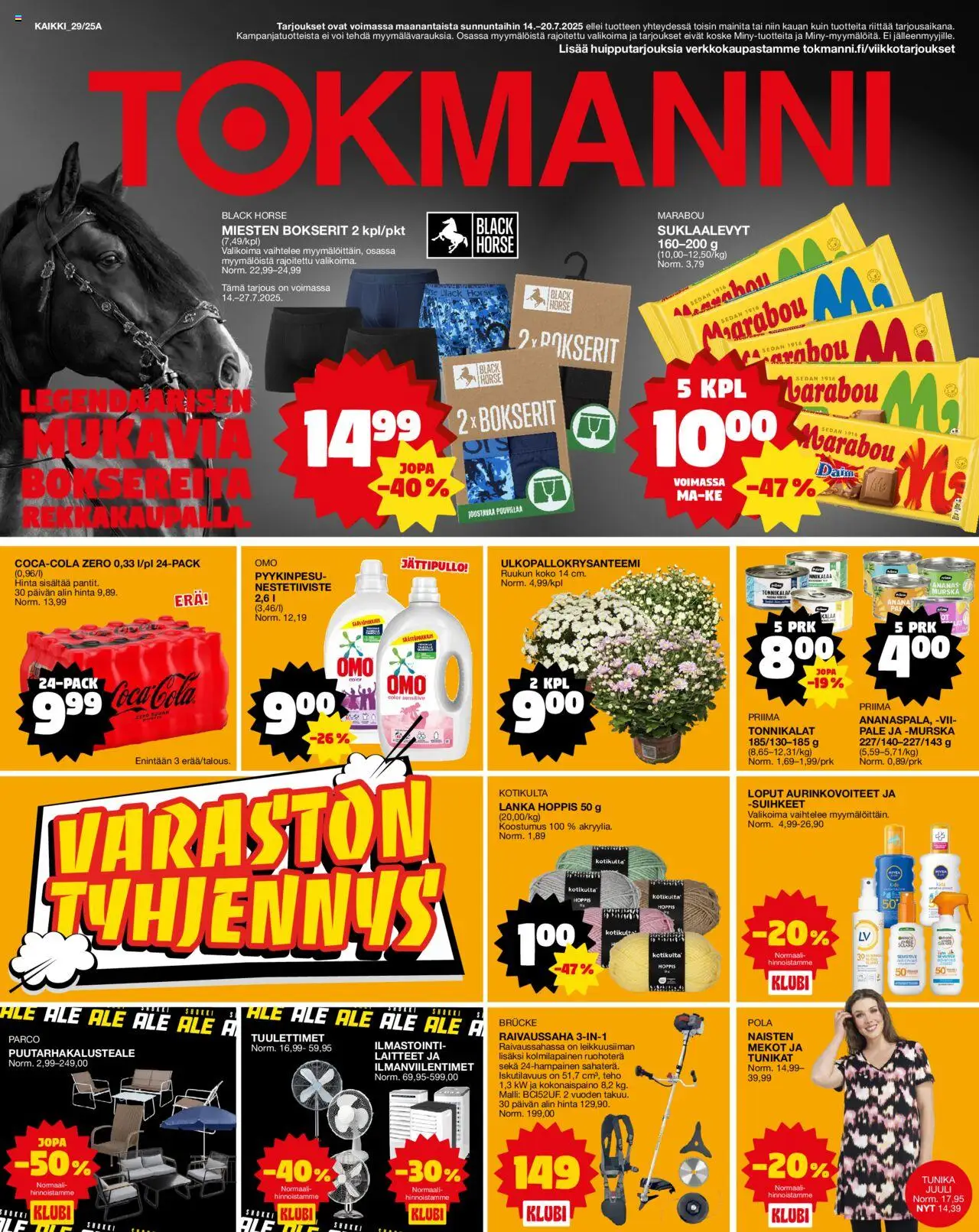  | Sivu: 1 | Tuotteet: Raivaussaha, Voi, Bokserit, Ananas