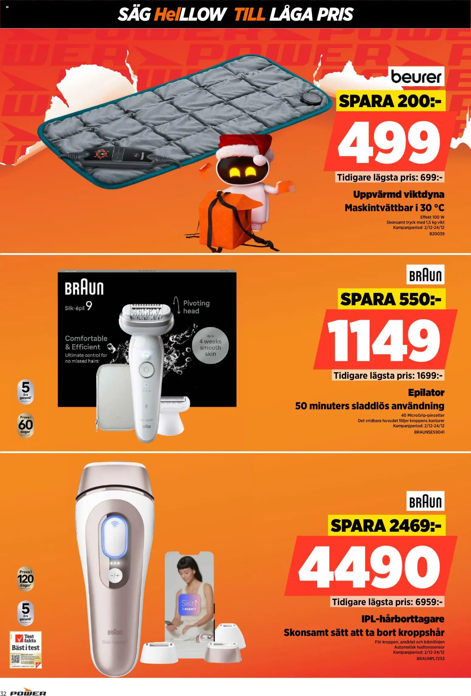 Power reklamblad aktuell från 22.12.2025 | Sida: 32 | Produkter: Epilator, Såg