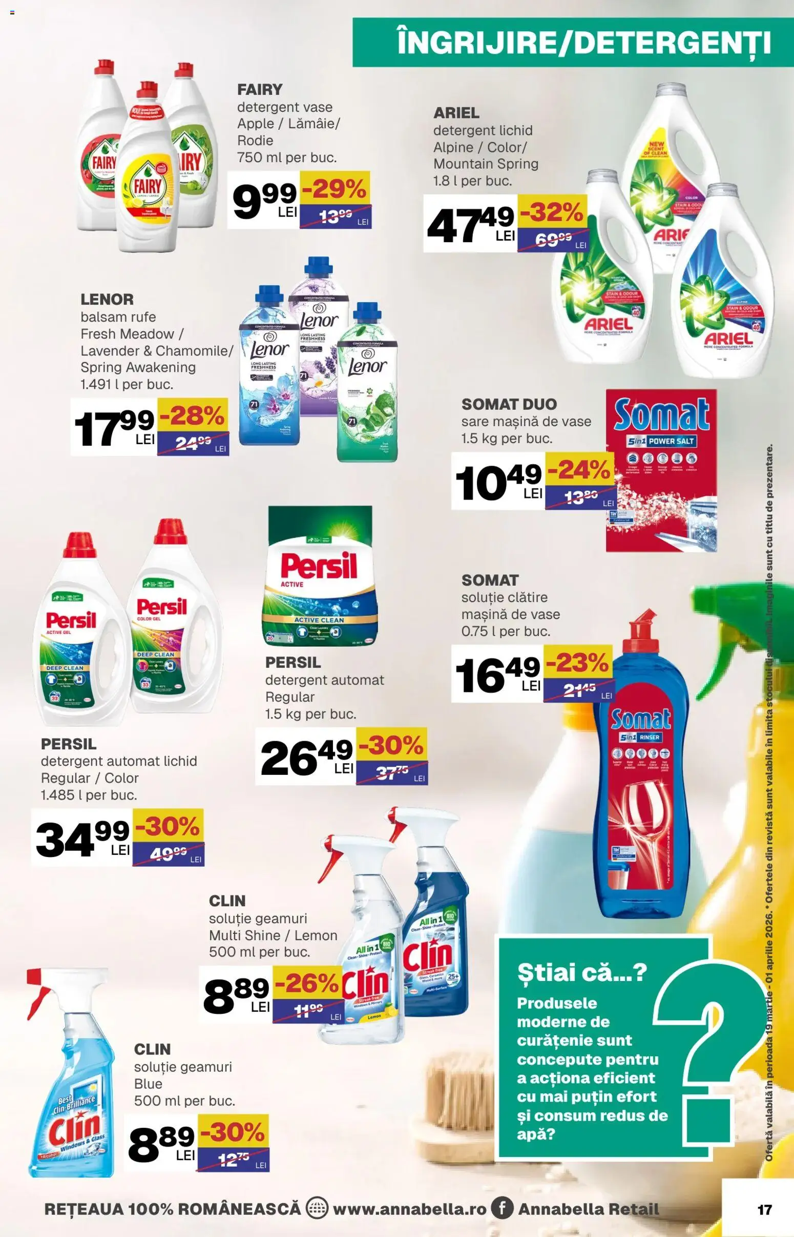 Noul catalog Annabella – valabil de la 19.03.2026 | Pagină: 17 | Produse: Kedi Ödül Oyuncakları, Apple, Detergent, Sare